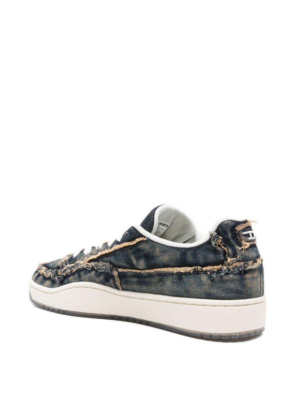 frayed denim sneakers Product Image