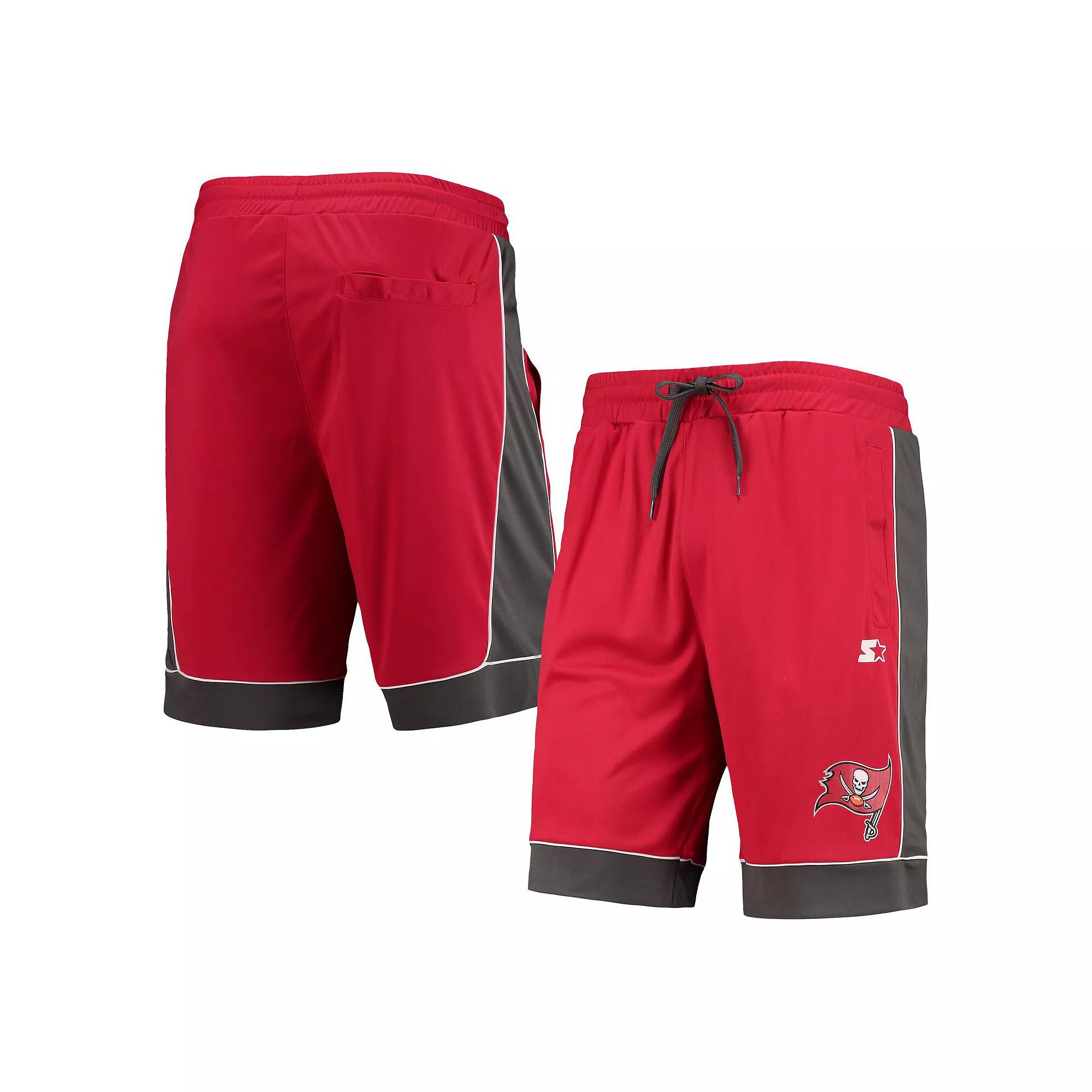 Men's Starter Red/Pewter Tampa Bay Buccaneers Fan Favorite Fashion Shorts, Size: Small Product Image