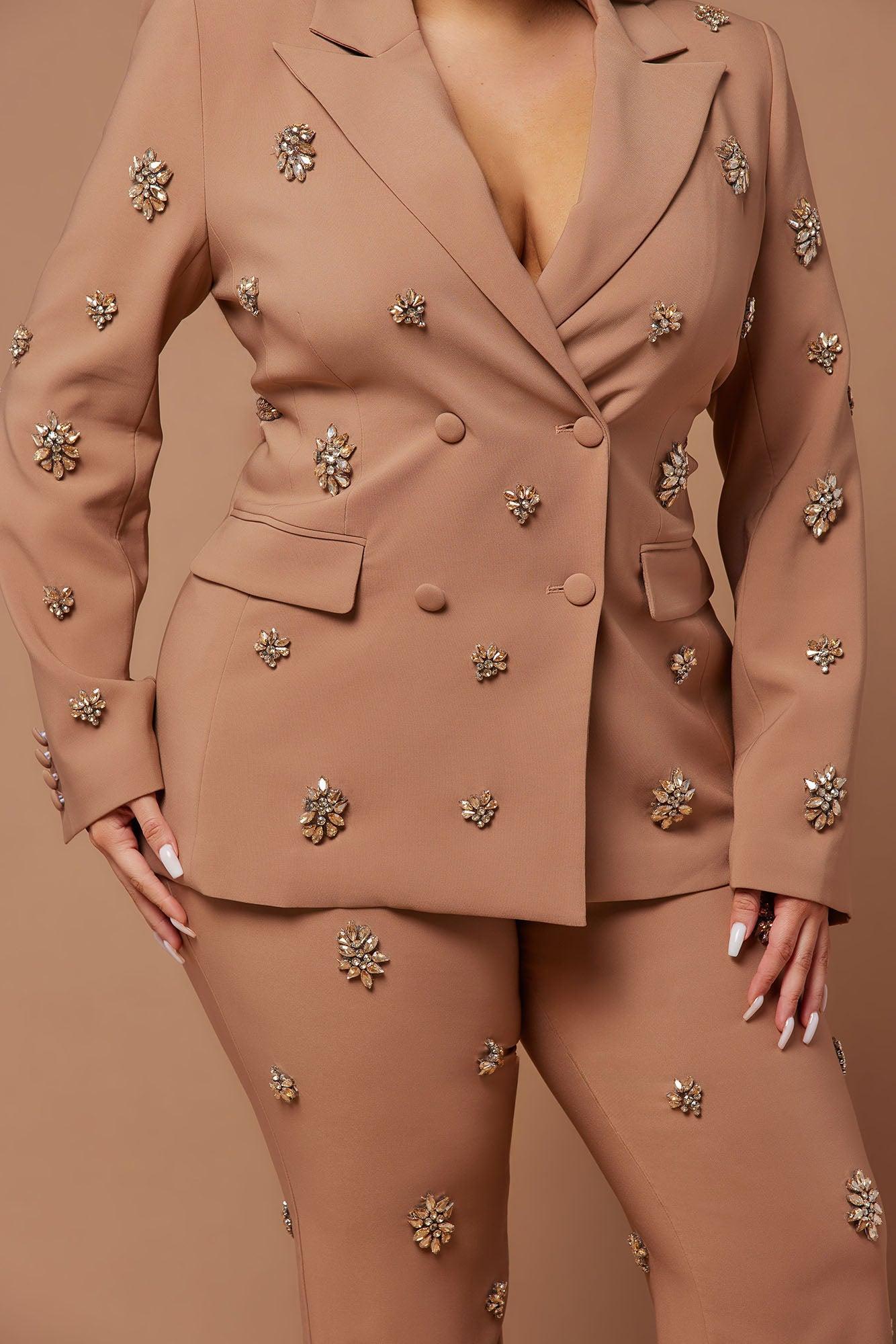 Verona Embellished Jacket - Mocha Product Image
