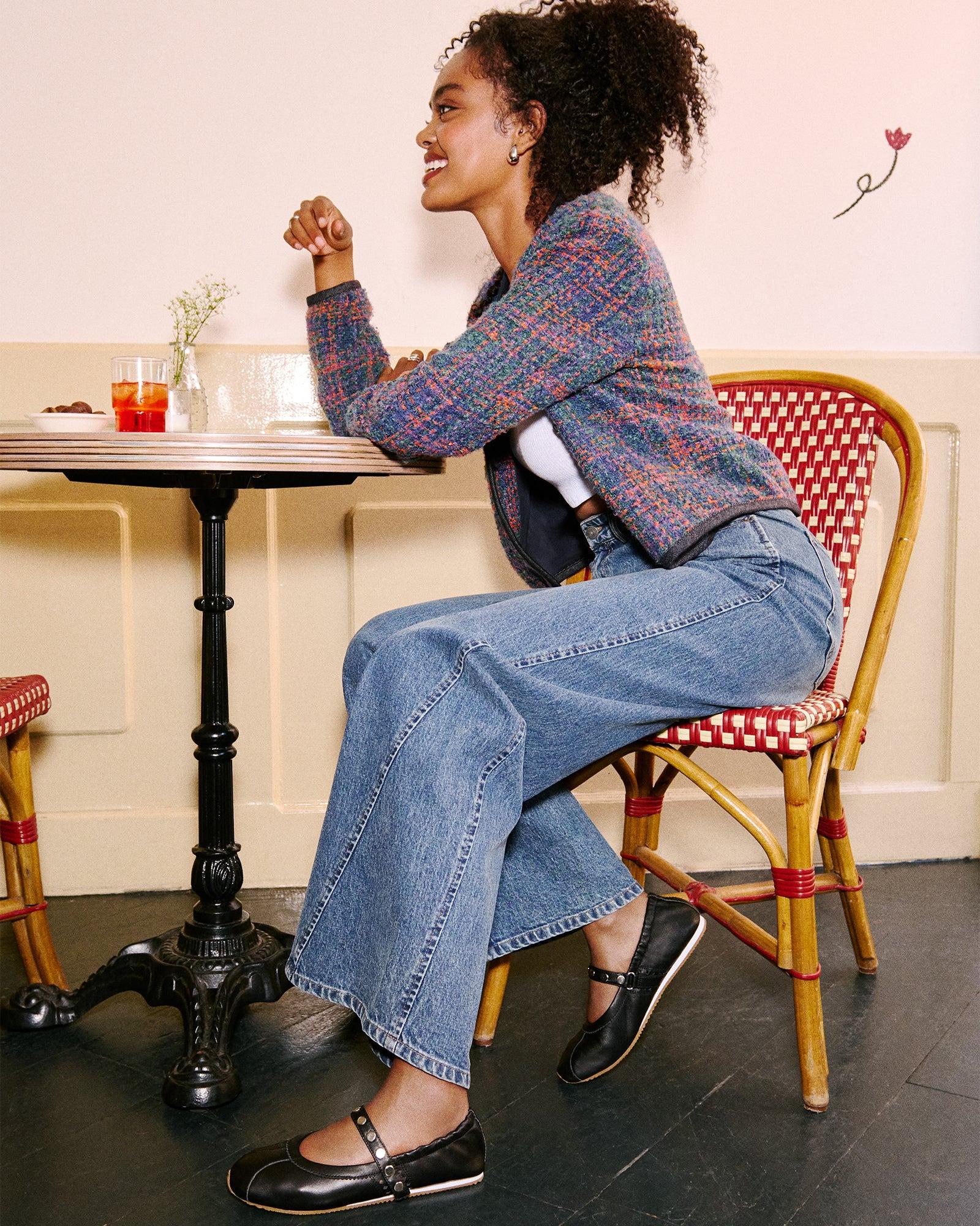 ANAYA BLACK LEATHER STUDS Female Product Image