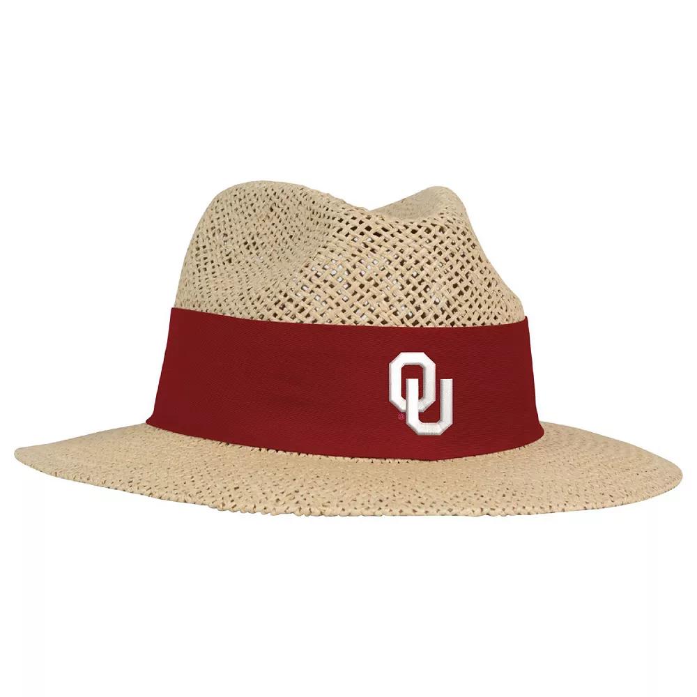 Men's Ahead Tan Oklahoma Sooners Wellington Gambler Straw Hat, Size: Large/XL, Team Product Image