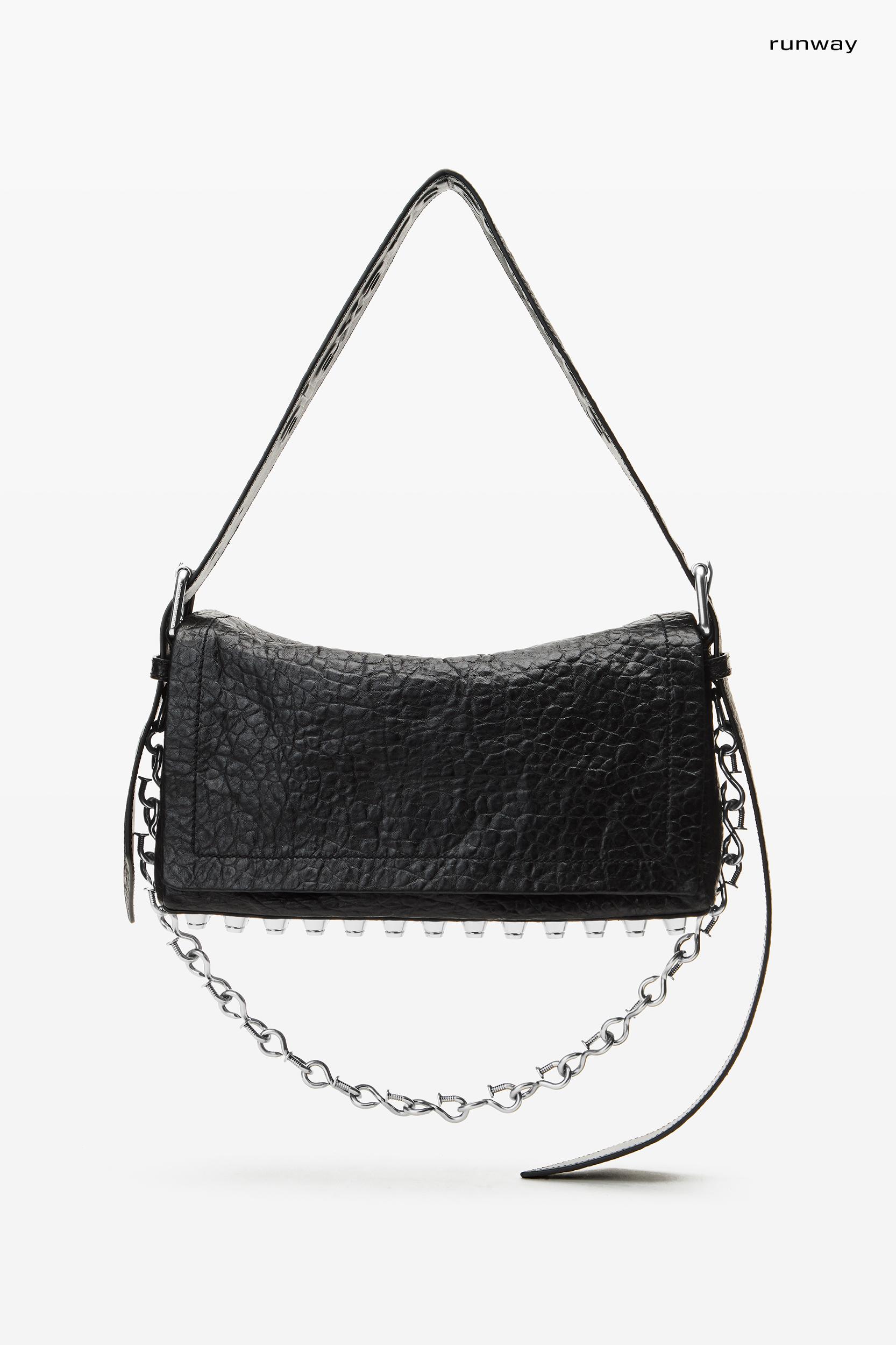 Black Leather Ricco Medium Flap Bag Product Image