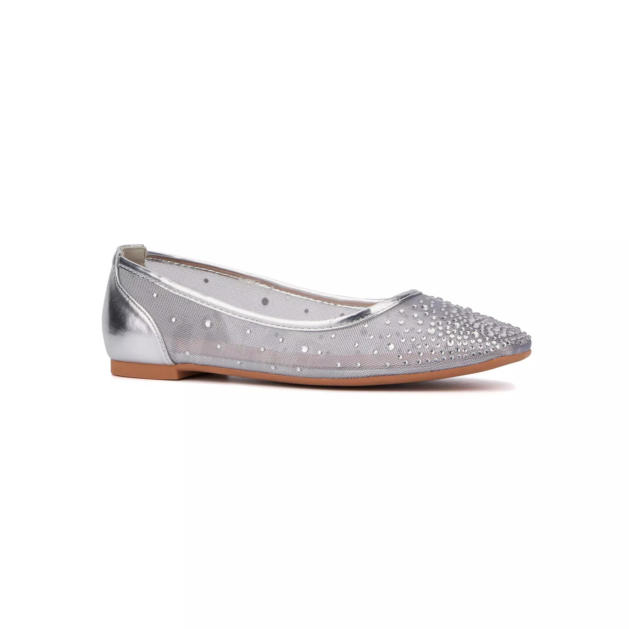 New York & Company® Priya Women's Ballet Flats, Size: 11, Silver Product Image