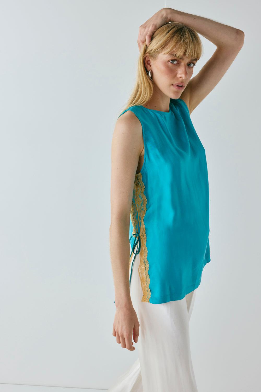 Kiara Top Teal Product Image