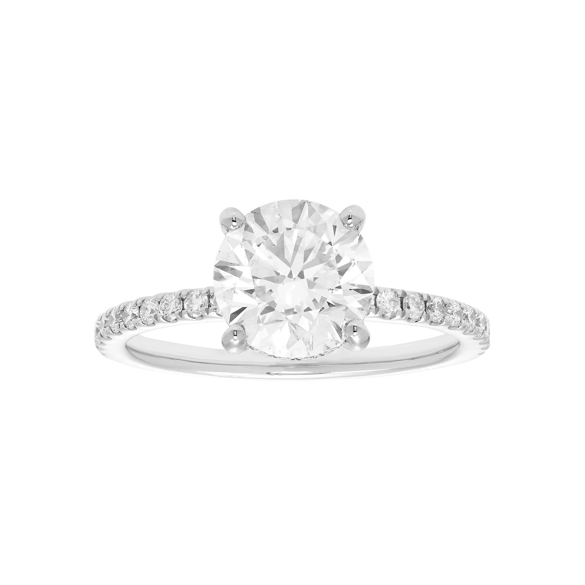 Evergreen Diamonds 14k White Gold 2 3/8 Carat T.W. IGL Certified Round Lab-Grown Diamond Hidden Halo Ring, Women's,  Product Image