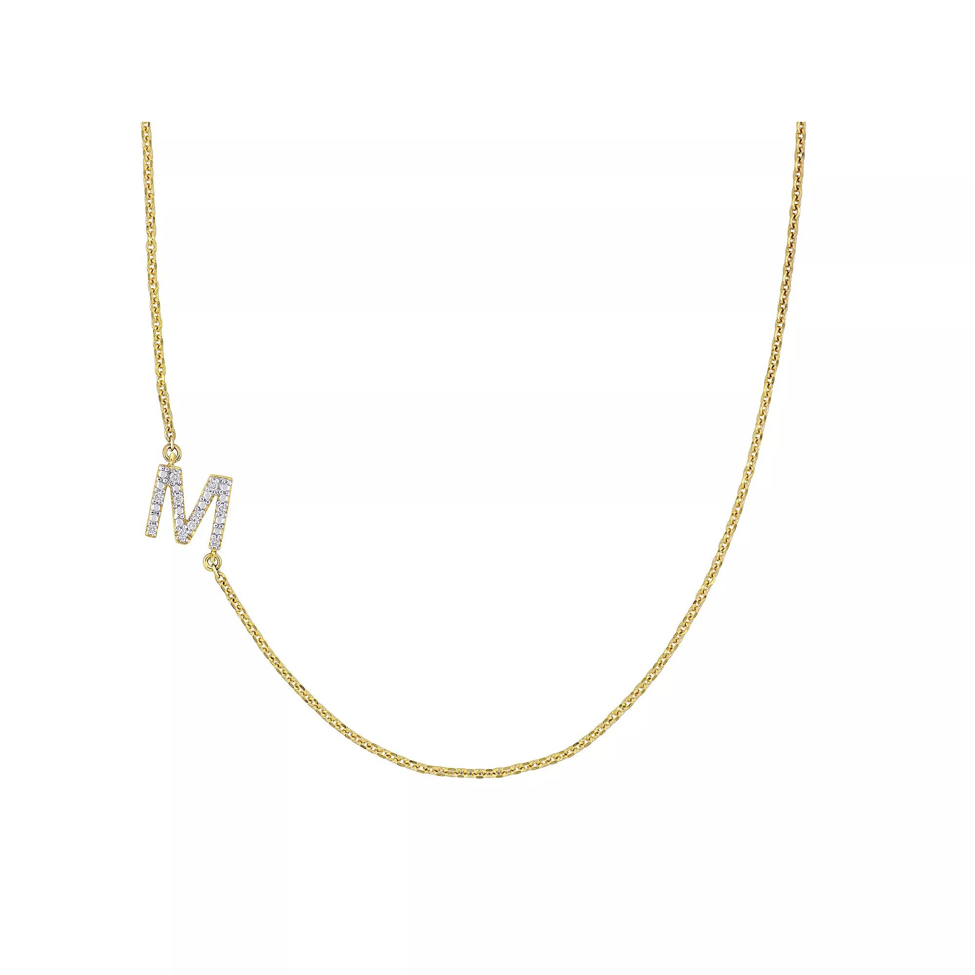 Stella Grace 14k Gold Diamond Accent Initial Necklace, Women's,  Product Image