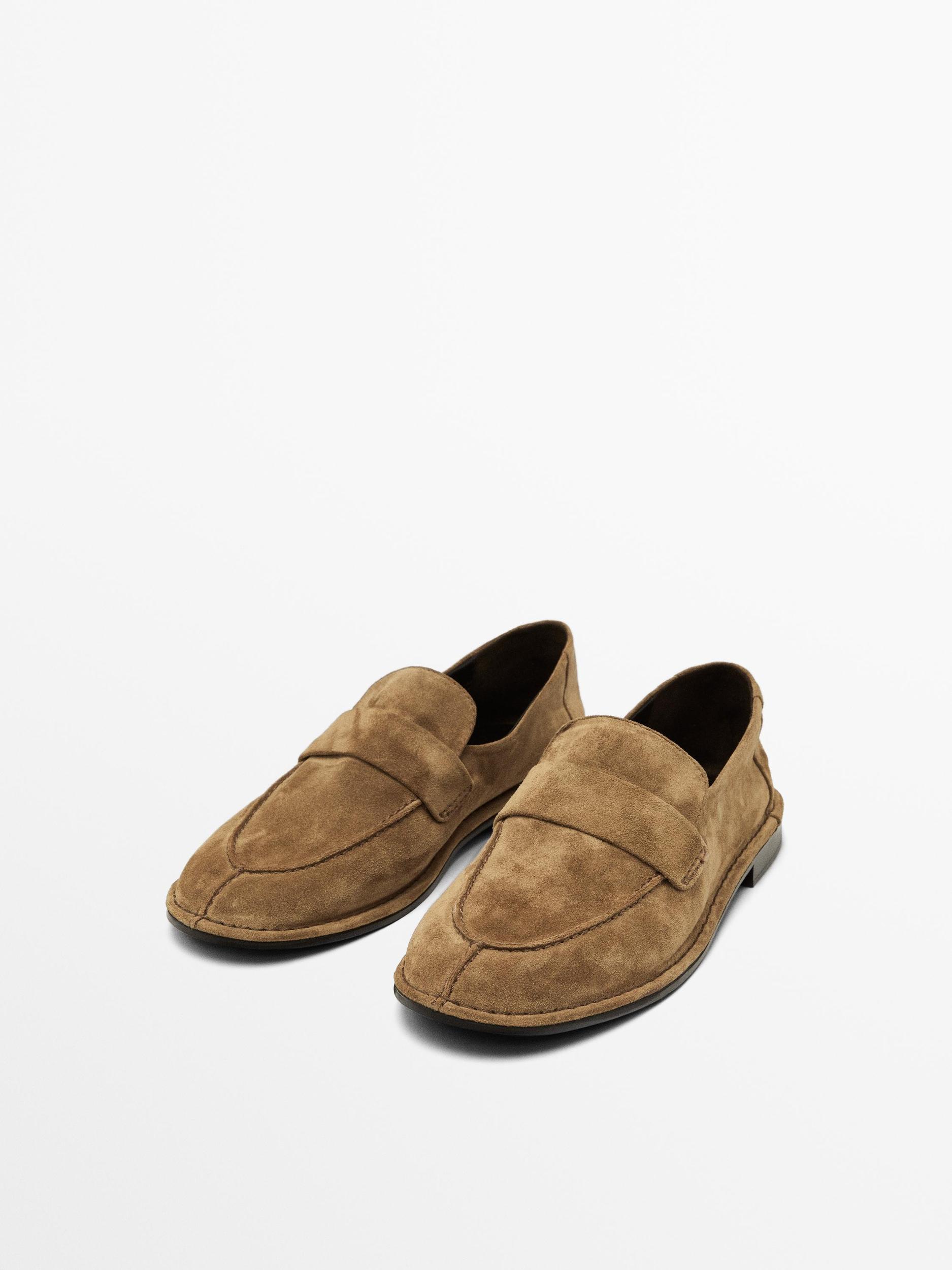 Soft split suede loafers Product Image