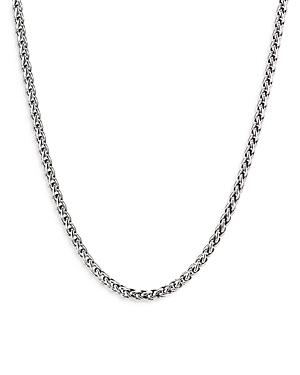 Mens Wheat Chain Necklace in Sterling Silver, 4mm Product Image