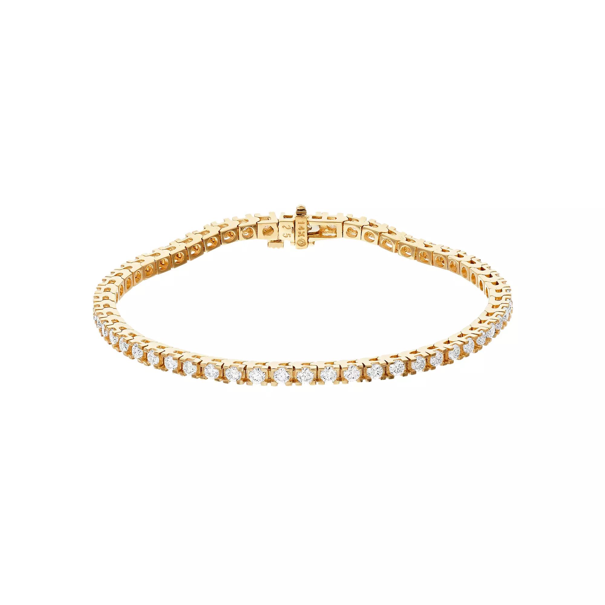 Radiant Fire 14k Gold 3 Carat T.W. Lab-Created Moissanite Tennis Bracelet, Women's, Size: 7" Product Image