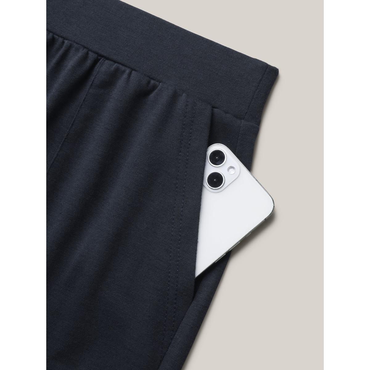 Plus Size Stretchy Waist Split Relaxed Shorts Women Midnight Leisure Slit Loose Casual Shorts BloomChic 26/4X Product Image