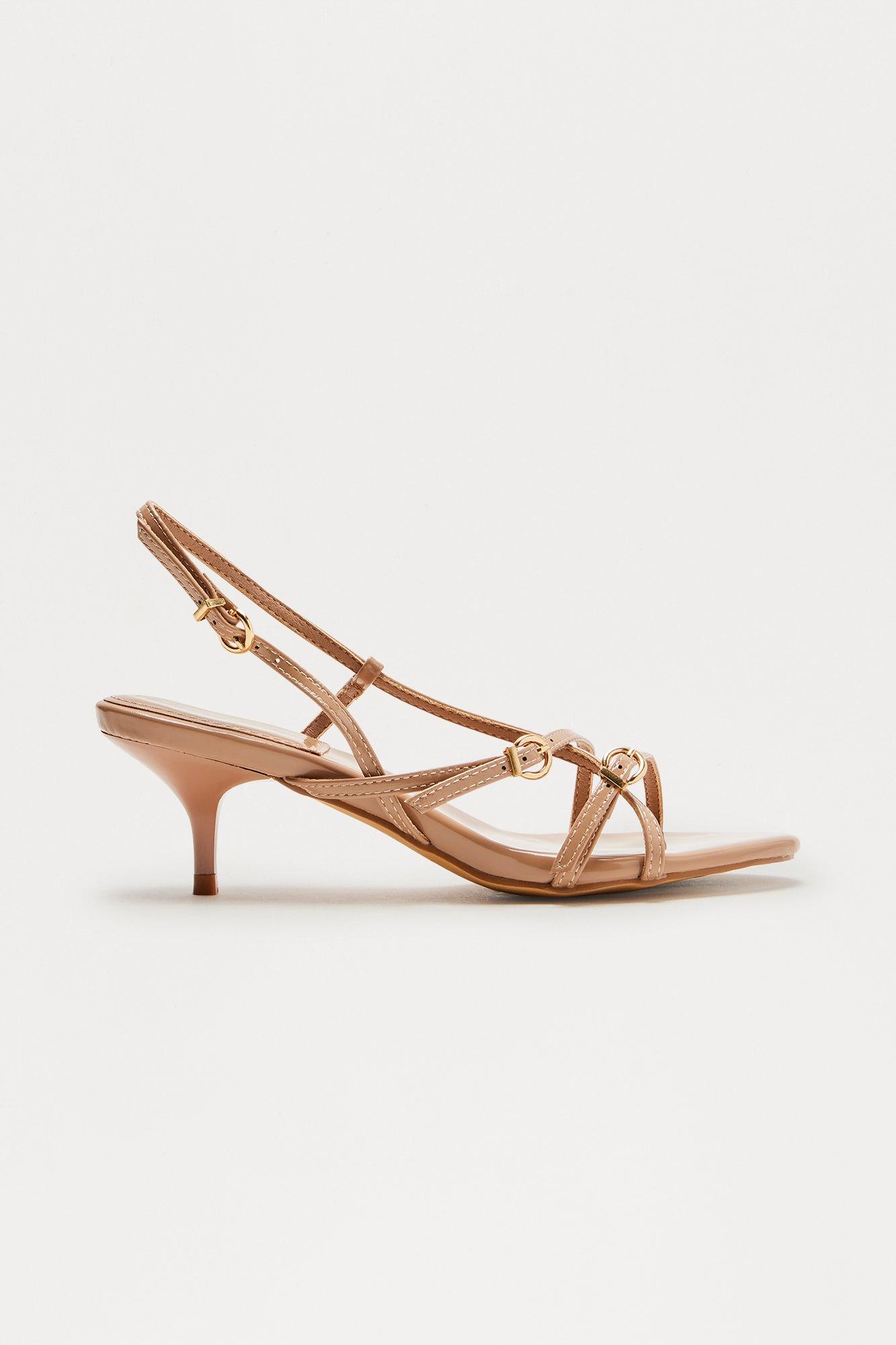 Avenue Buckle Slingback Heels - Nude Product Image
