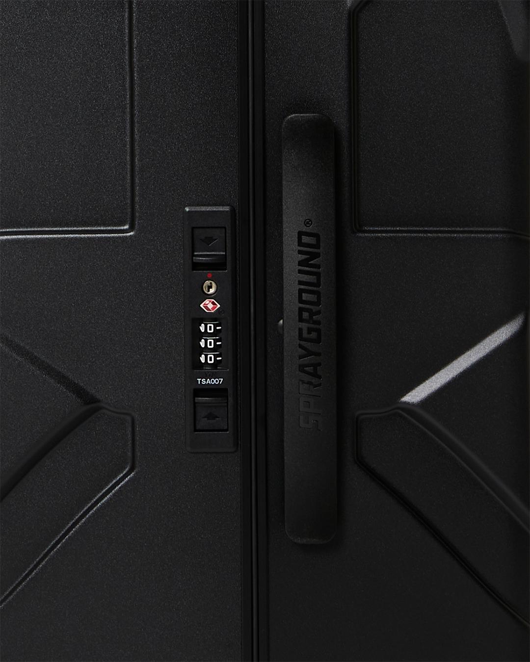 THE JOURNEY BEGINS SHARKITECTURE CARRY-ON LUGGAGE BLACK WITH EXTRA STICKERS Product Image