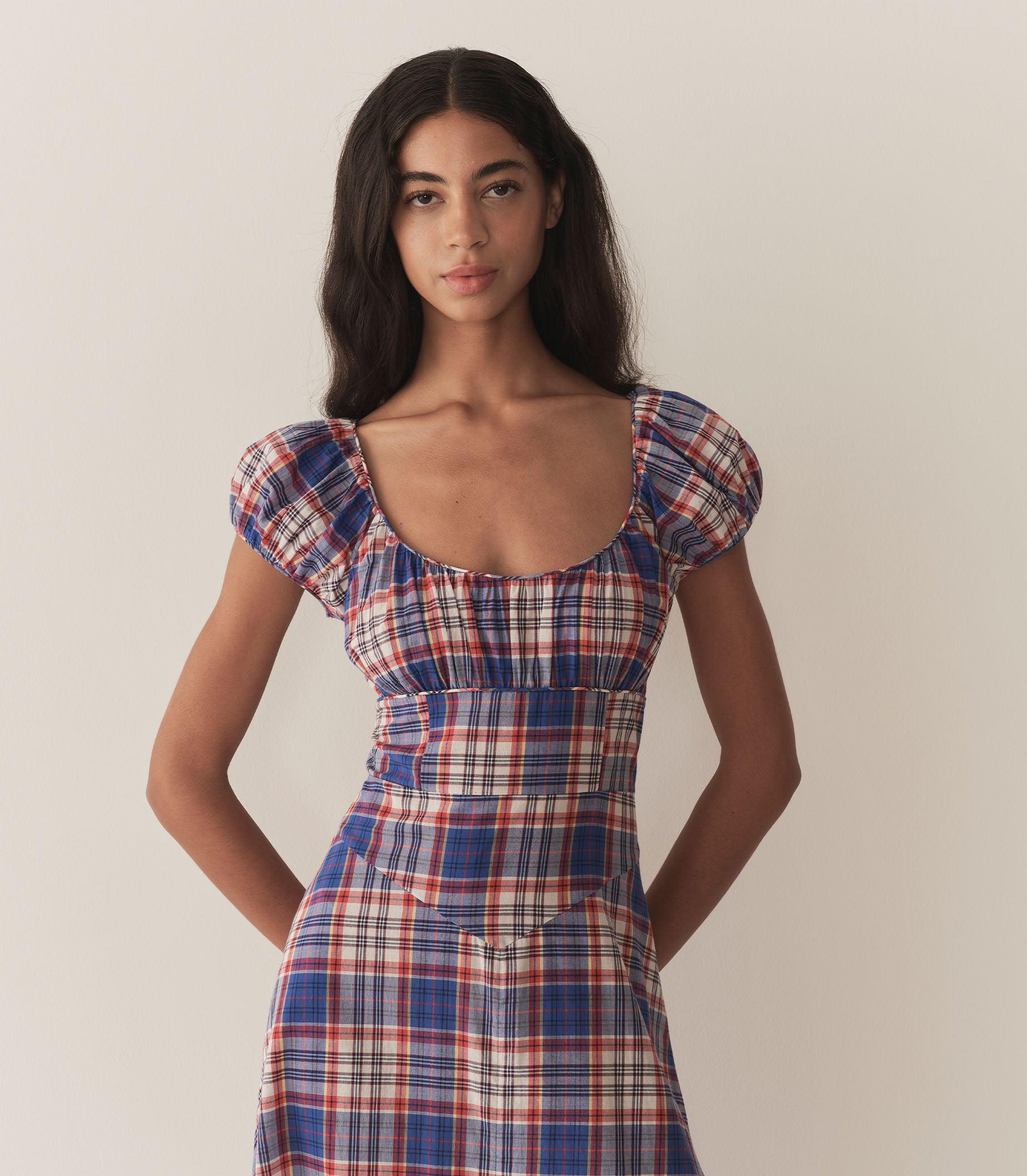 RAMONA DRESS -- COTE D’AZUR PLAID Product Image