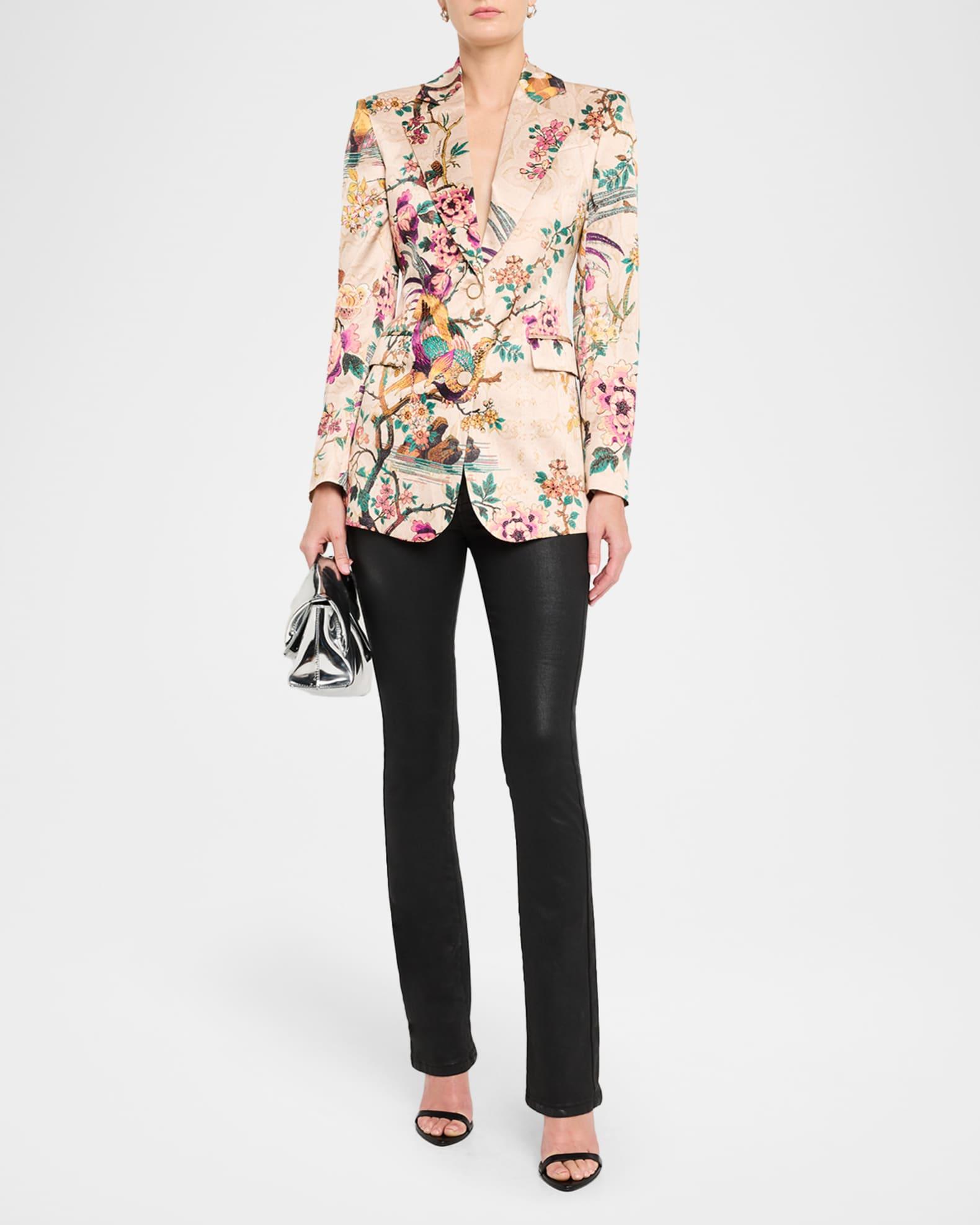 Bird-Print Single-Breasted Jacket Product Image