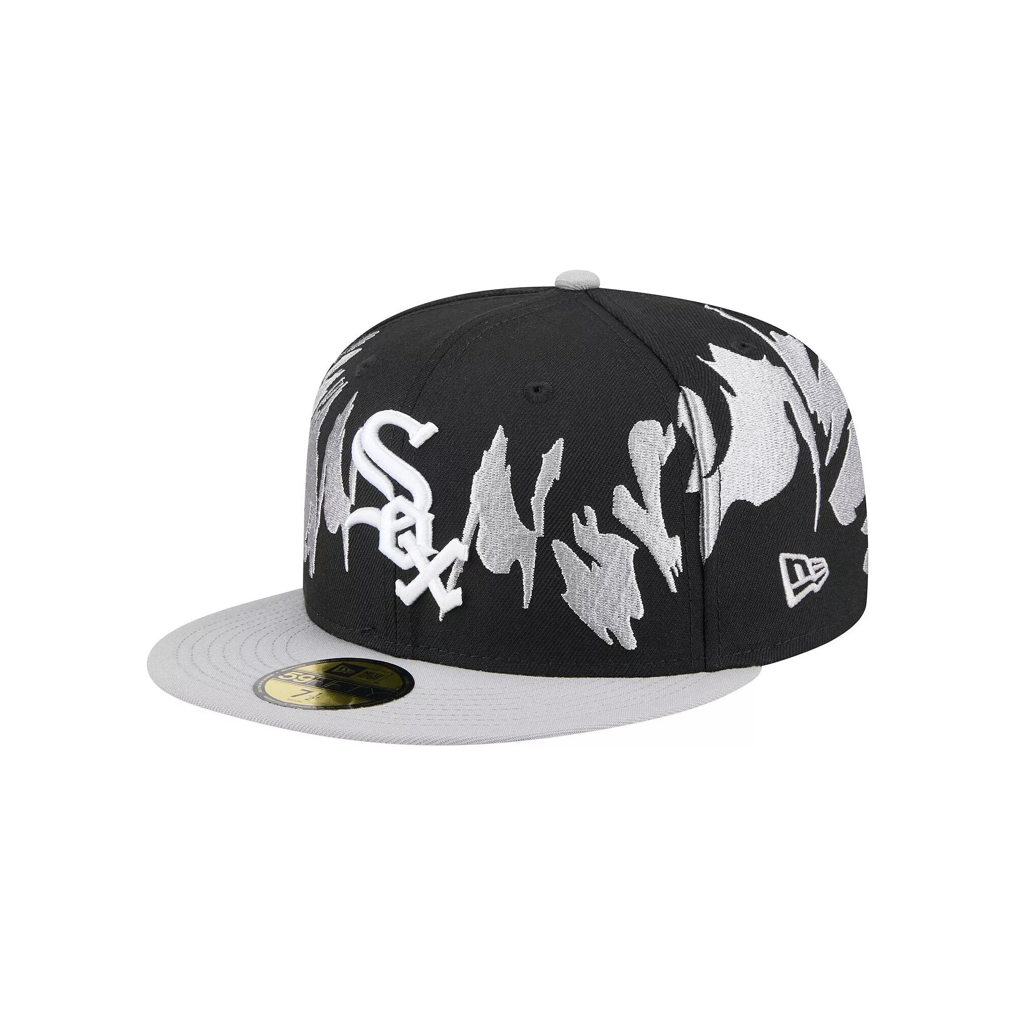 Men's New Era Black/Gray Chicago White Sox Retro Pattern 59FIFTY Fitted Hat, Size: 7 3/8 Product Image