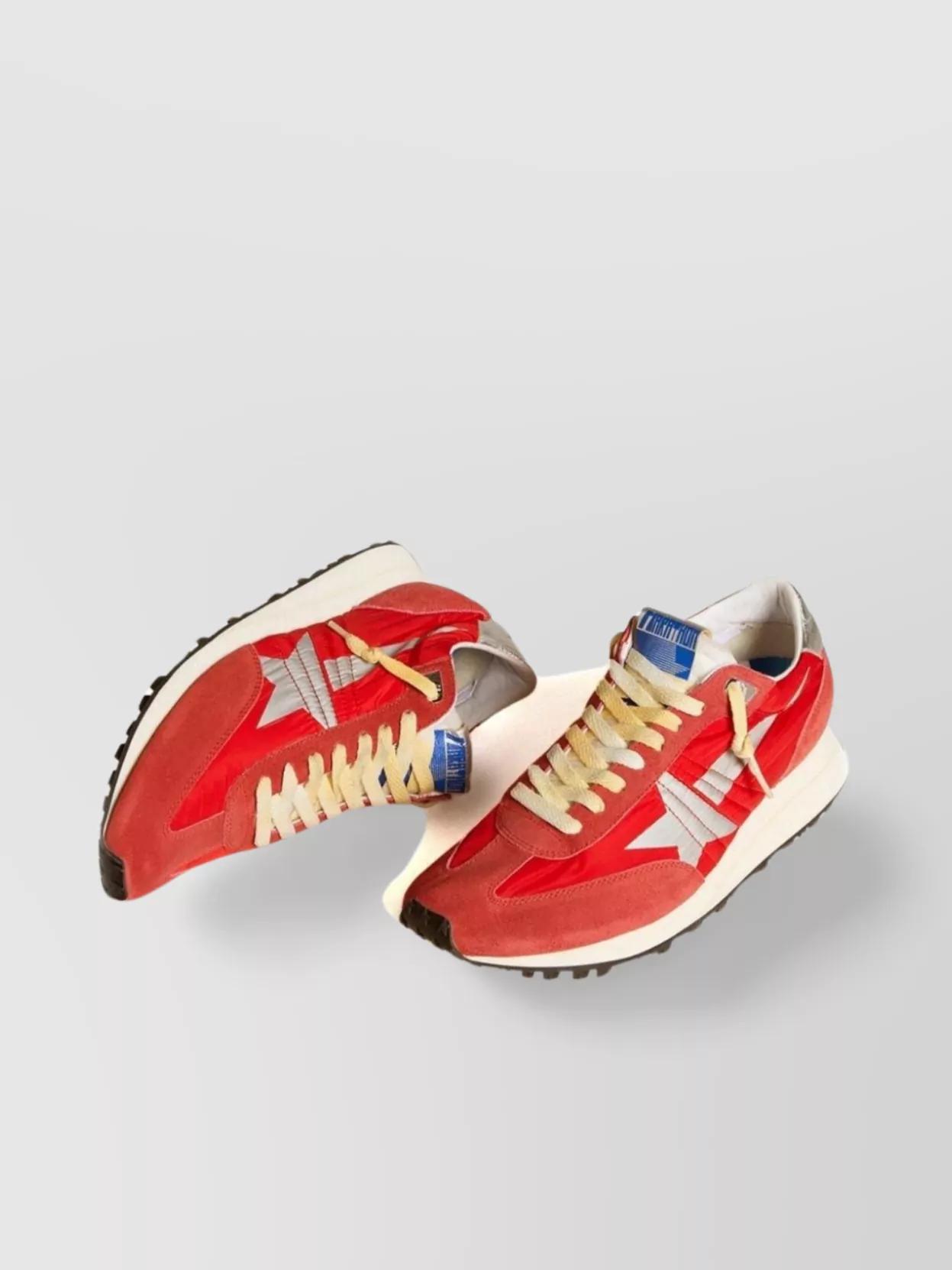 GOLDEN GOOSE Marathon Sneakers With Red Nylon Upper And Silver Star Shoes Product Image