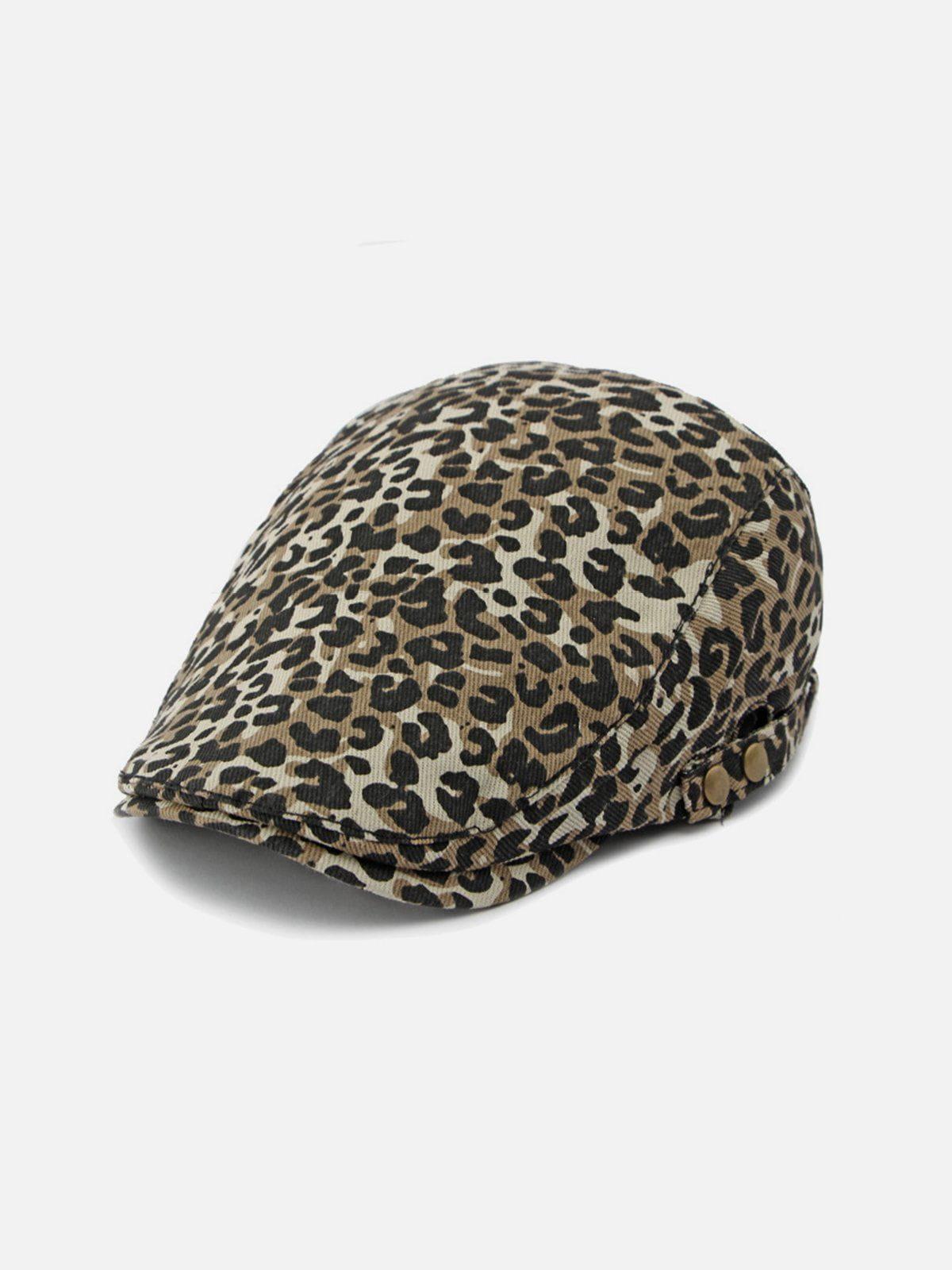 Vintage Leopard Print Beret Product Image
