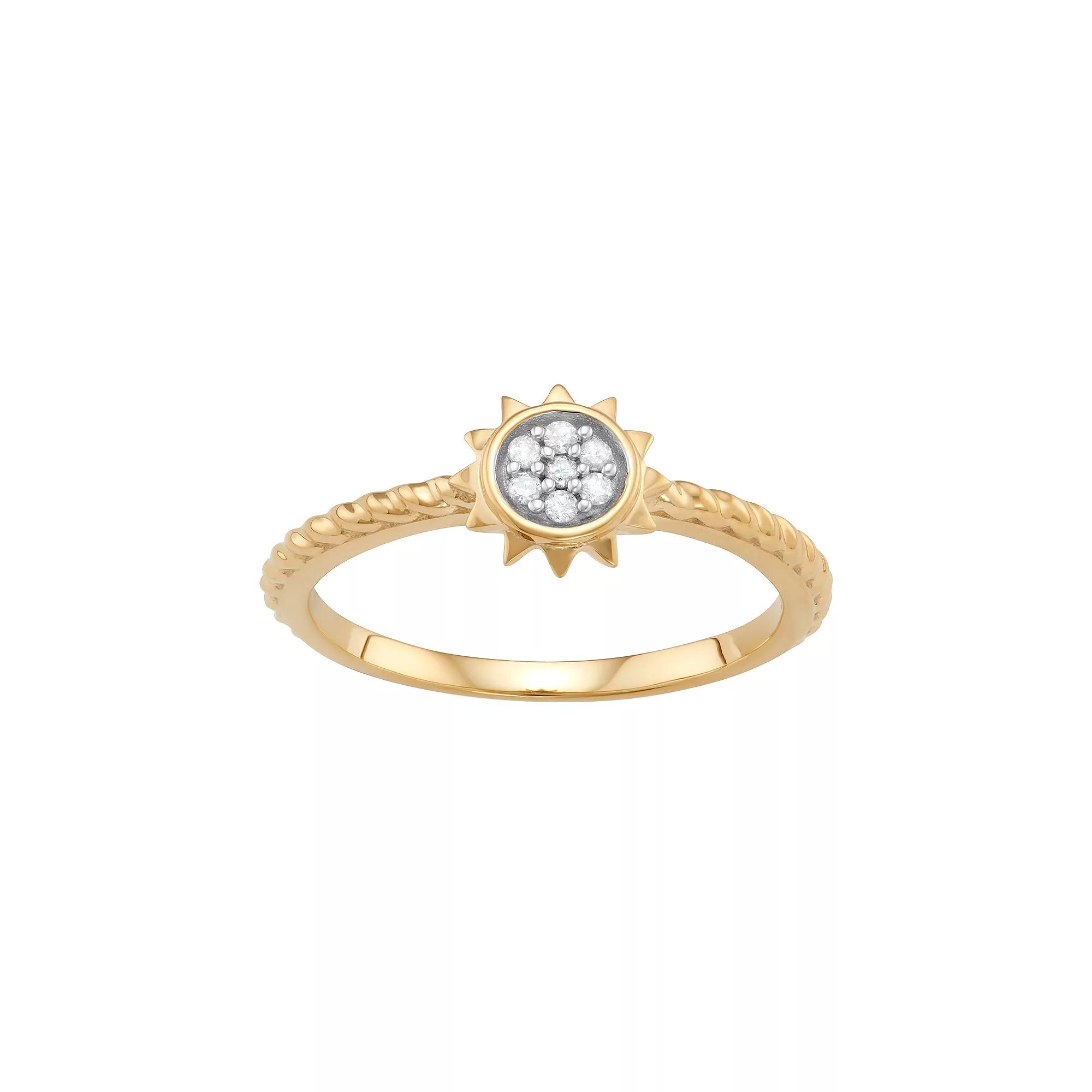 Jewelexcess Sterling Silver Diamond Accent Sun Ring, Women's, Size: 8, Silver Tone Product Image