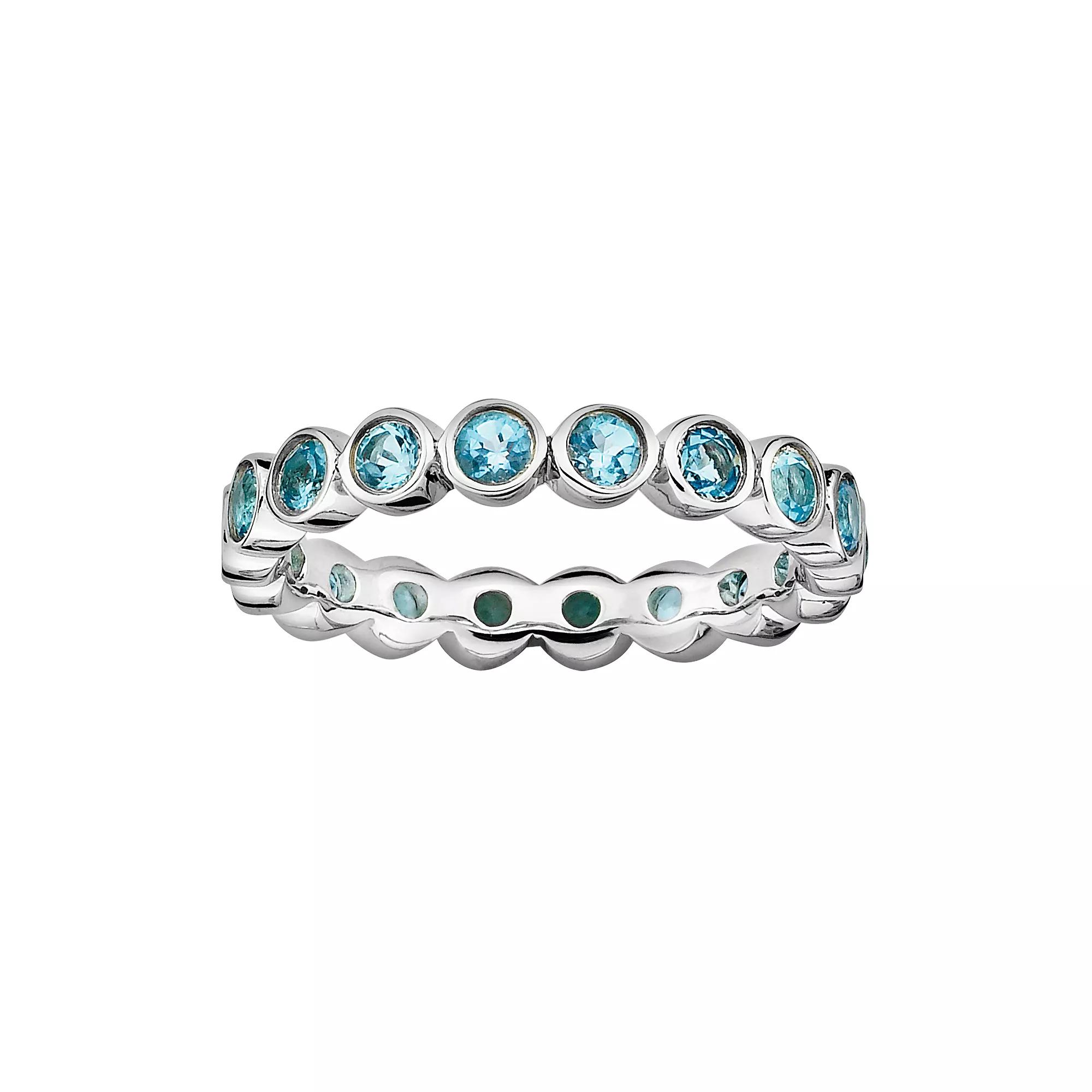Stacks & Stones Sterling Silver Blue Topaz Stack Ring, Women's, Size: 7 Product Image