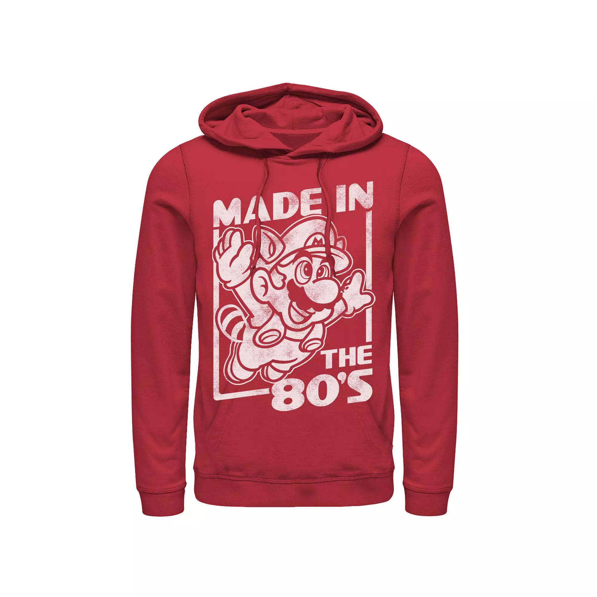 Men's Super Mario Tanooki Mario Made In The 80's Hoodie, Size: XXL, Red Product Image