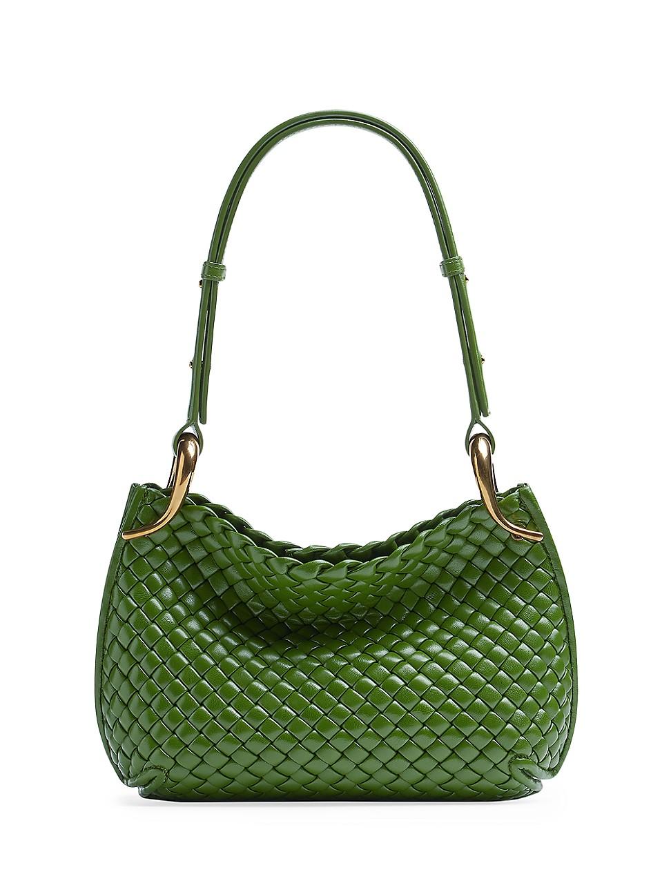 Womens Padded Intreccio Leather Shoulder Bag Product Image