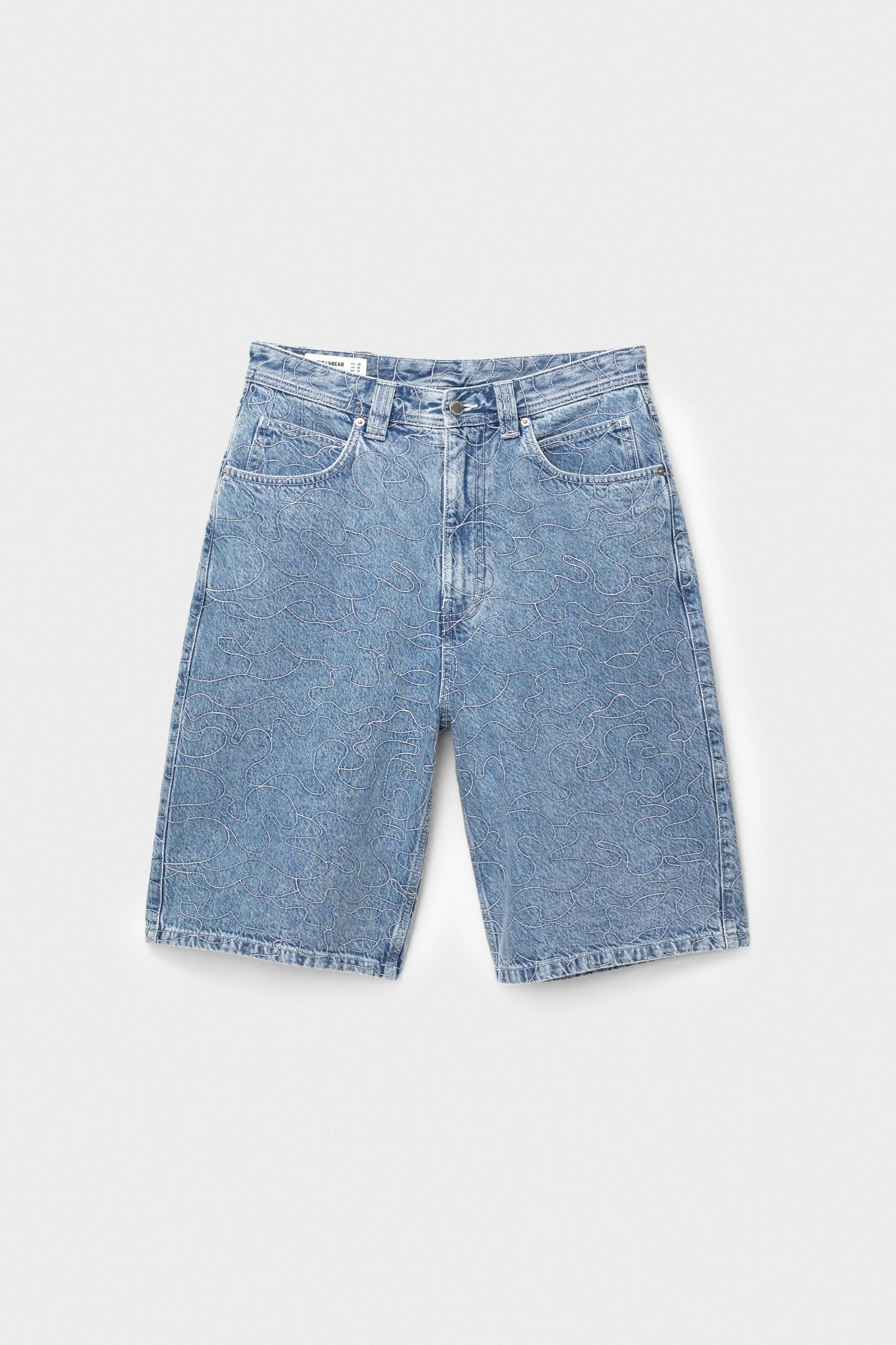 Denim skater Bermuda shorts Product Image