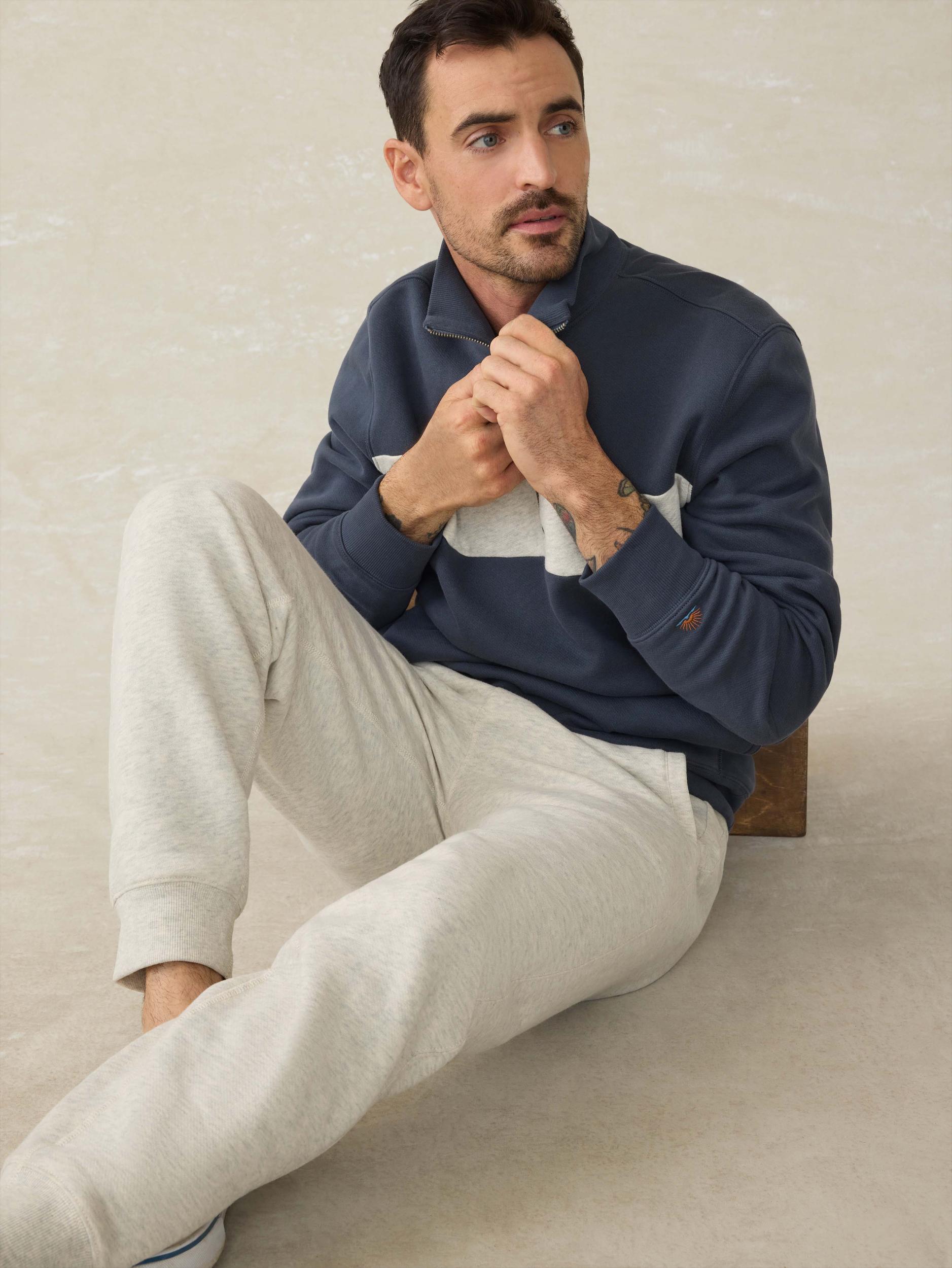 High Standard Fleece Quarter Zip - Blue Nights Surf Stripe Male Product Image