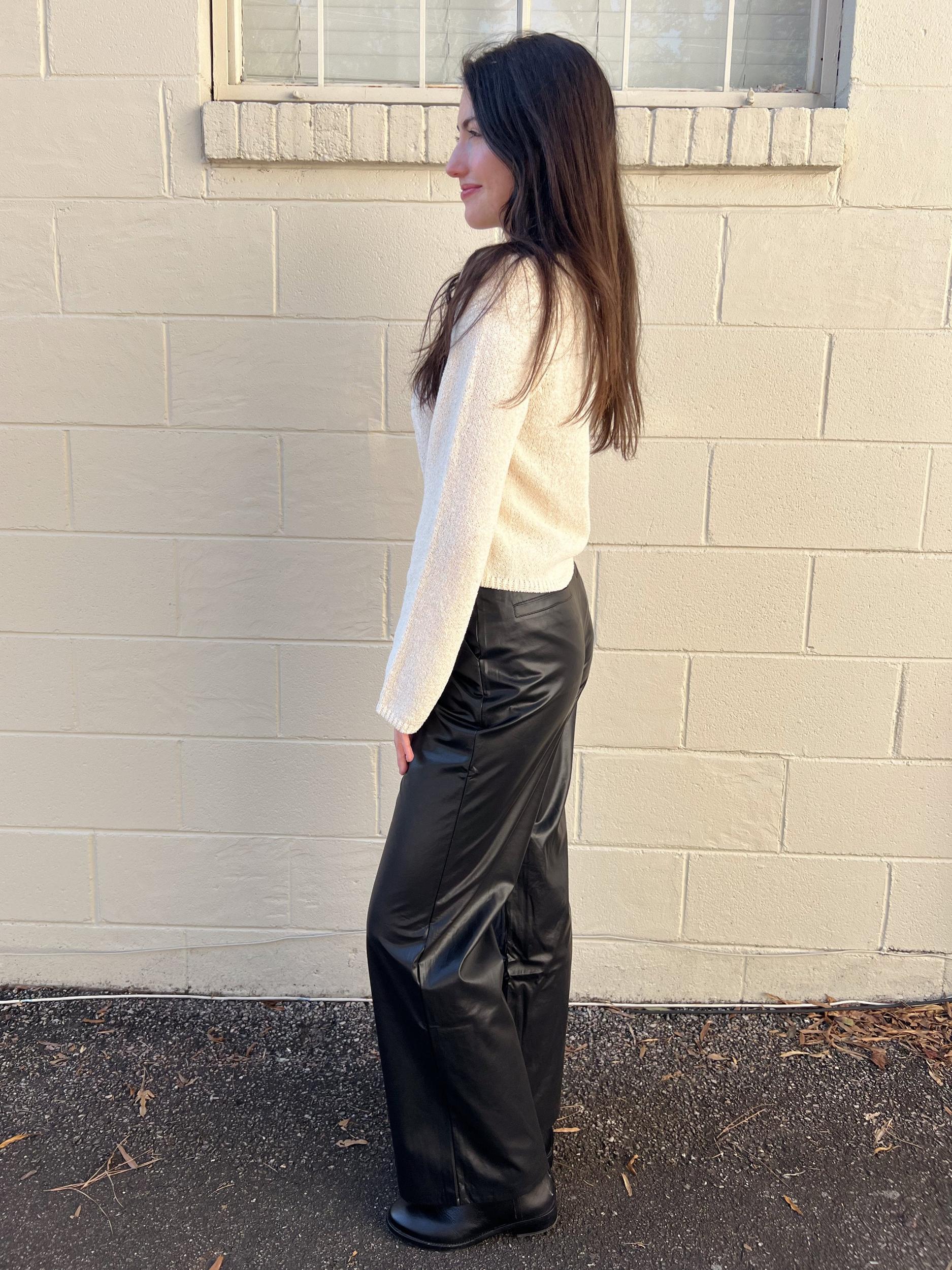 James Faux Leather Straight Leg Pants Product Image