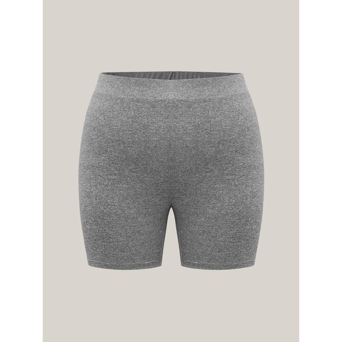 Plus Size Supersoft Heather Stretchy Skinny-Fit Shorts Women DarkGray Leisure Skinny Casual Shorts BloomChic 28/5X Product Image