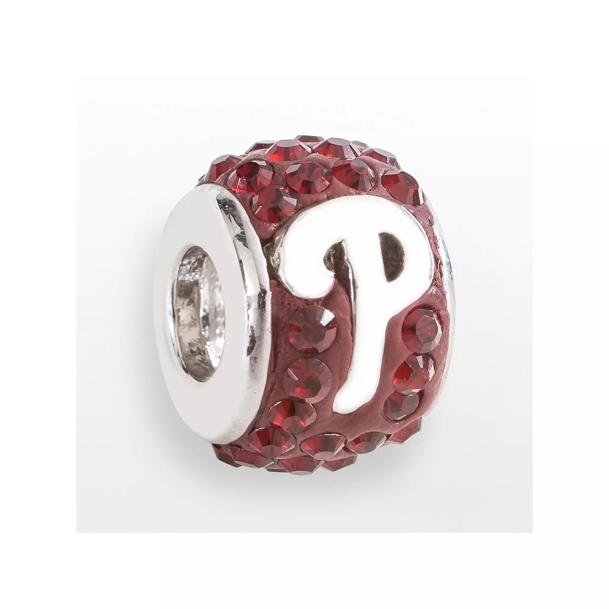 LogoArt Philadelphia Phillies Sterling Silver Crystal Logo Bead, Womens, Red Product Image