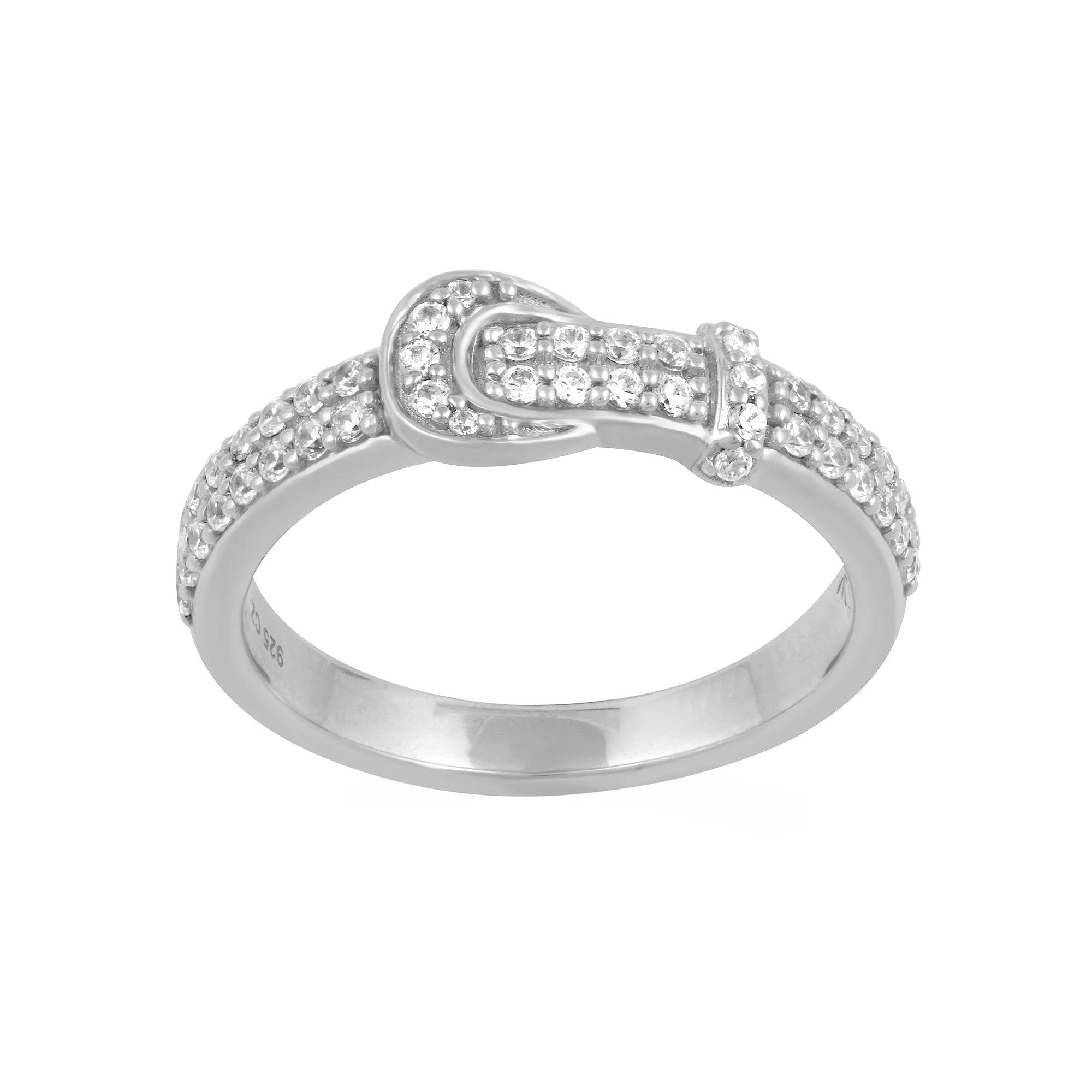 Royal Aura Sterling Silver 3/8 Carat T.W. Diamond Buckle Ring, Women's, Size: 9 Product Image