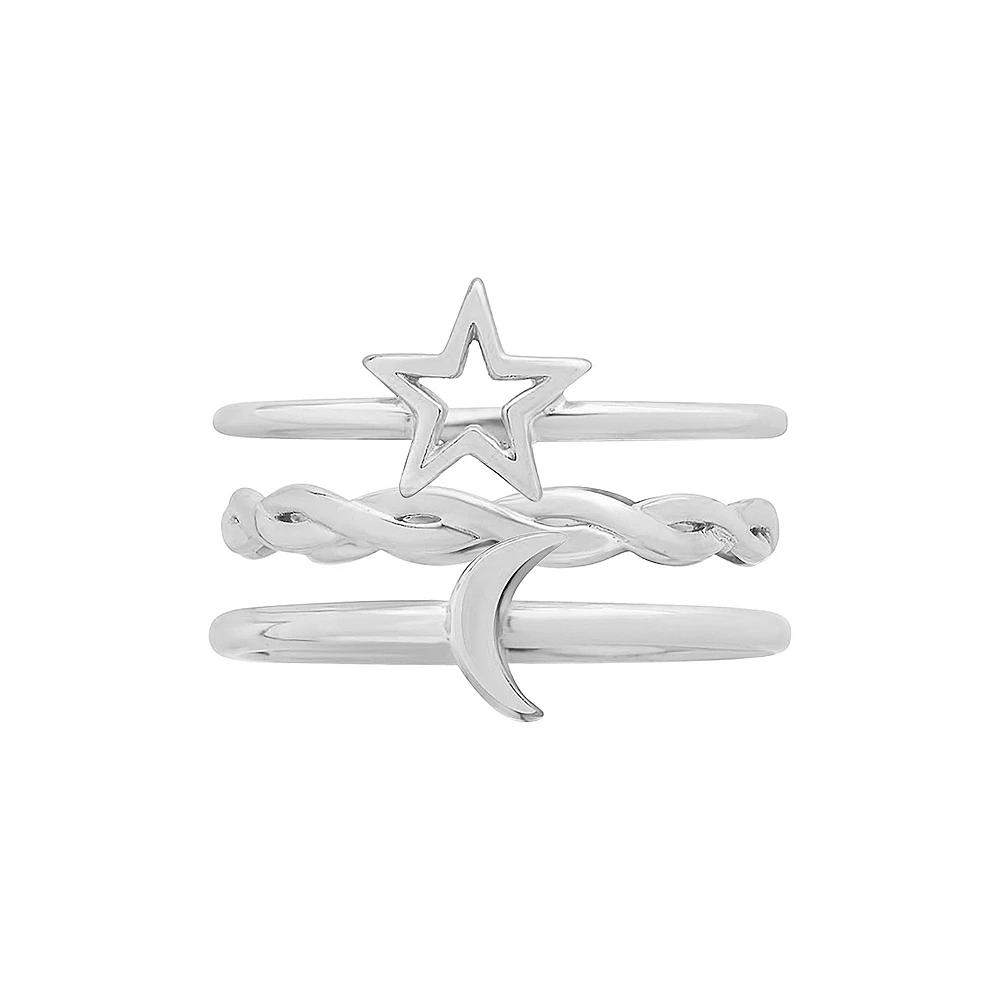 MC Collective Celestial Stacking Ring Set, Women's, Size: 8, Sterling Silver Product Image