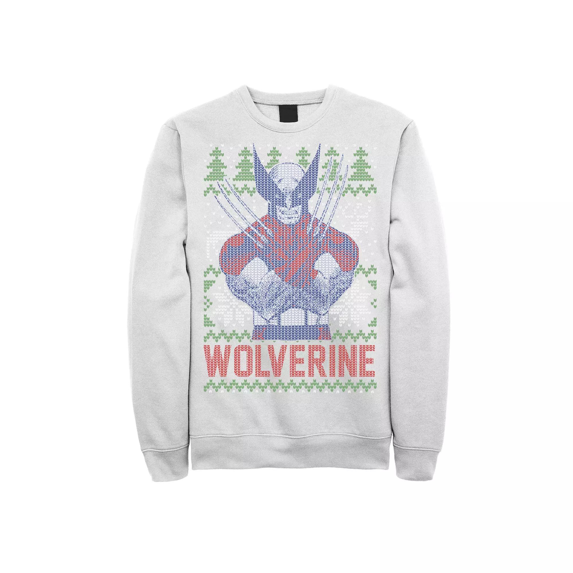 Men's Marvel X-Men Wolverine Christmas Tree Ugly Sweatshirt,  Product Image