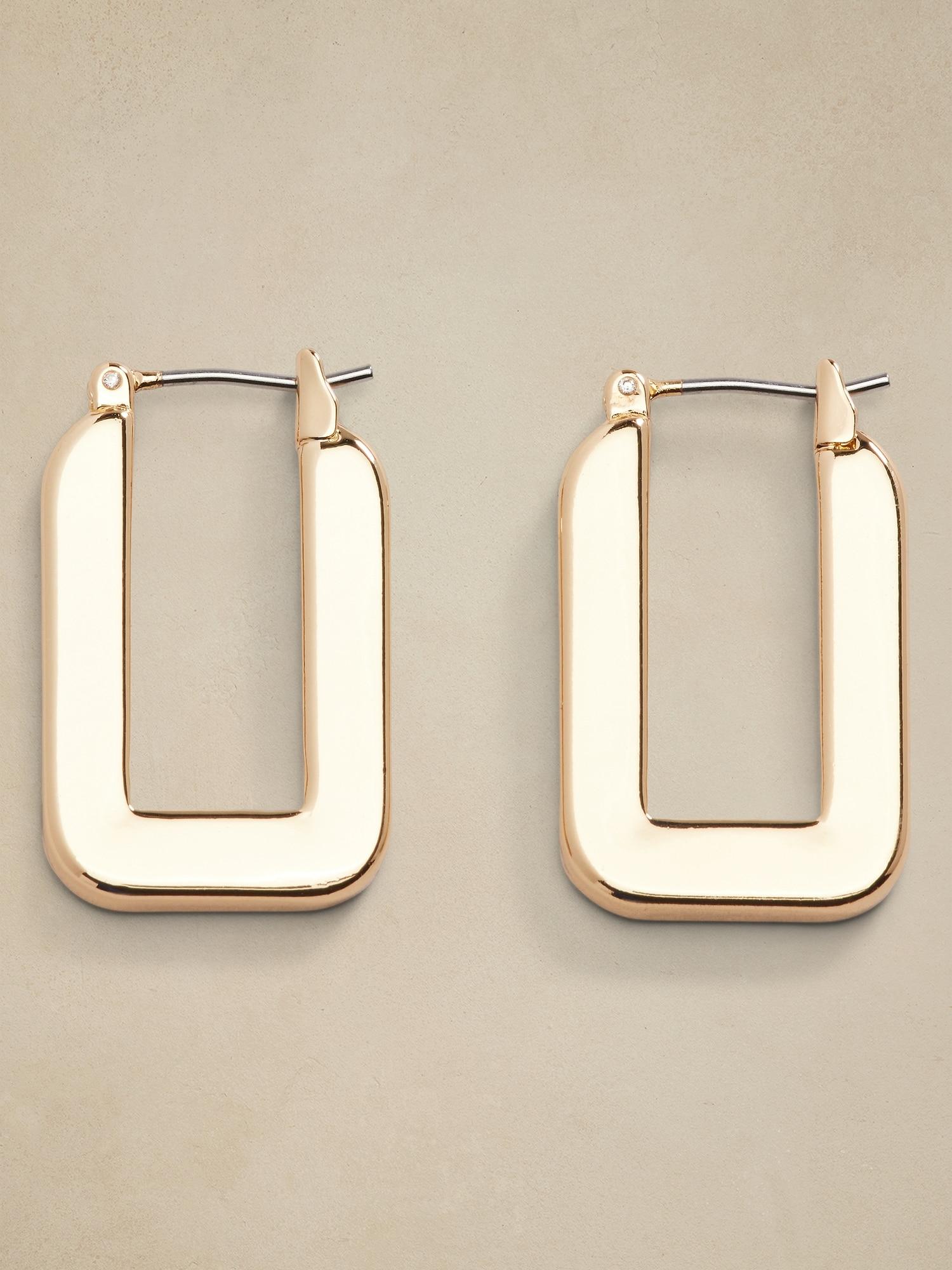 Squared Hoop Earrings Product Image