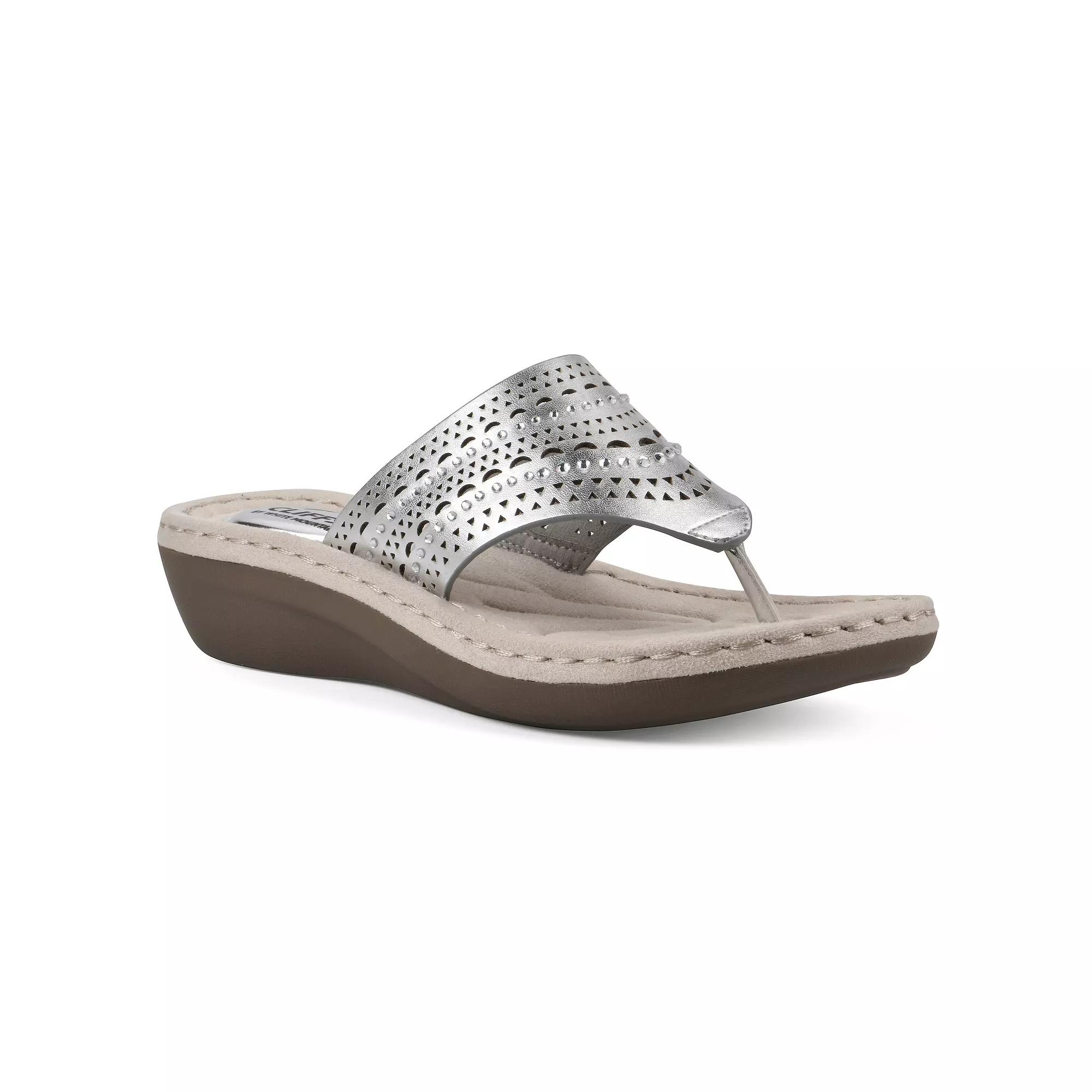 Cliffs by White Mountain Comate Women's Thong Sandals, Size: 6 Wide, Silver Grey Smo Product Image