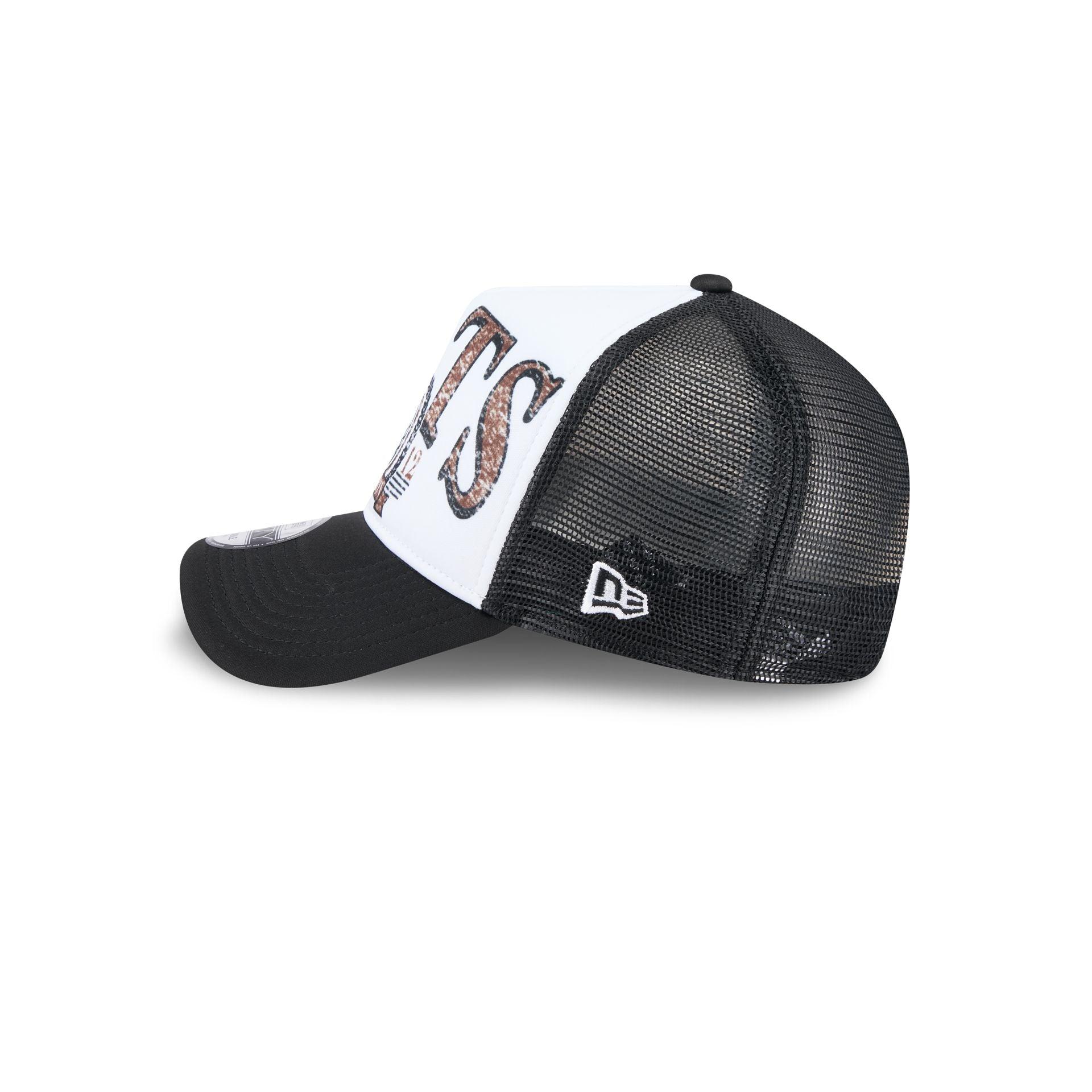 Brooklyn Nets Distressed 9FORTY A-Frame Trucker Hat Male Product Image