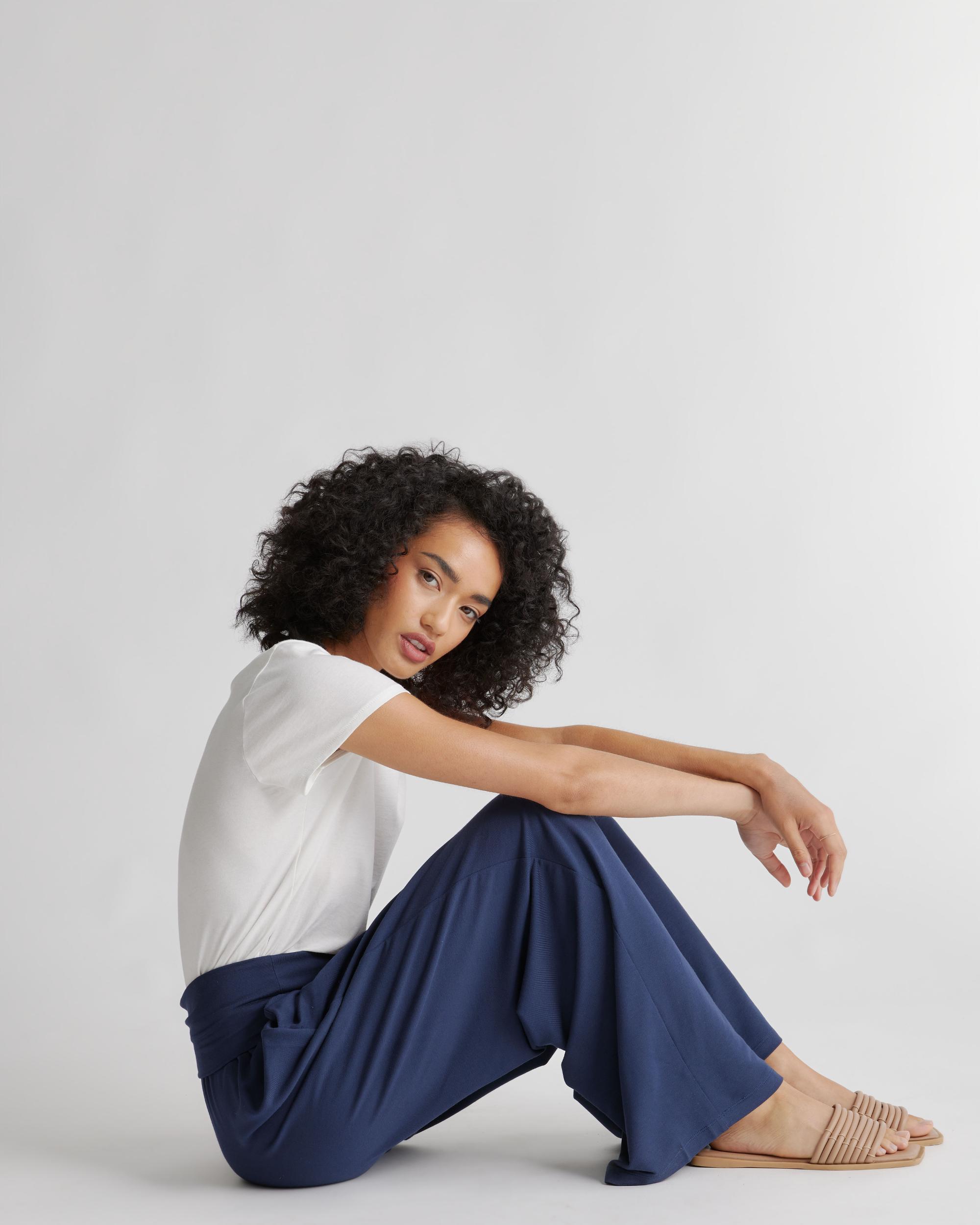 Quince | Women's French Terry Modal Wide Leg Pants Lenzing Modal Product Image