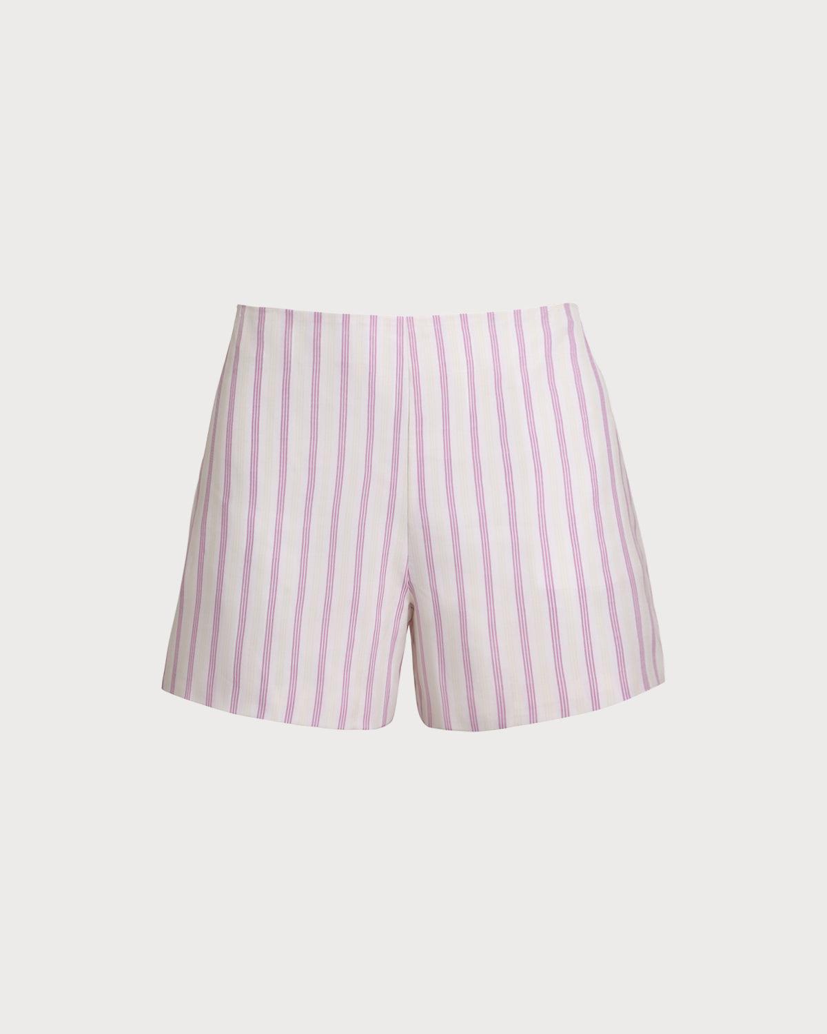Pink Striped Pocket Shorts Product Image