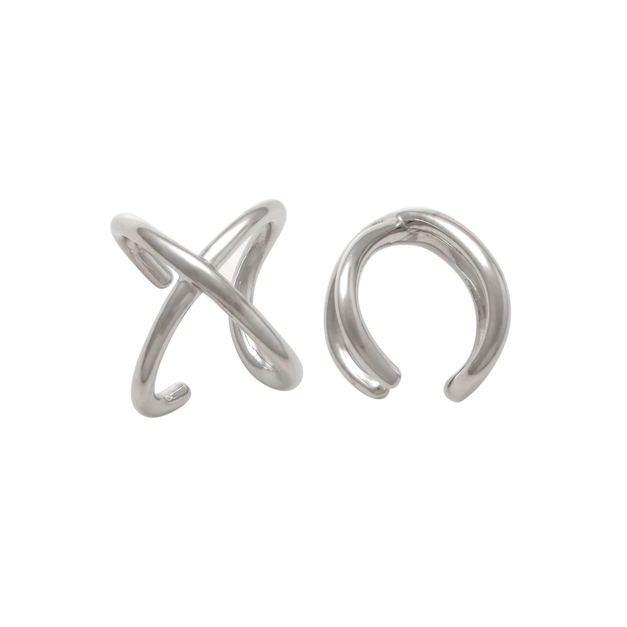 Amella Jewels Sterling Silver Criss-Cross Ear Cuff, Women's Product Image