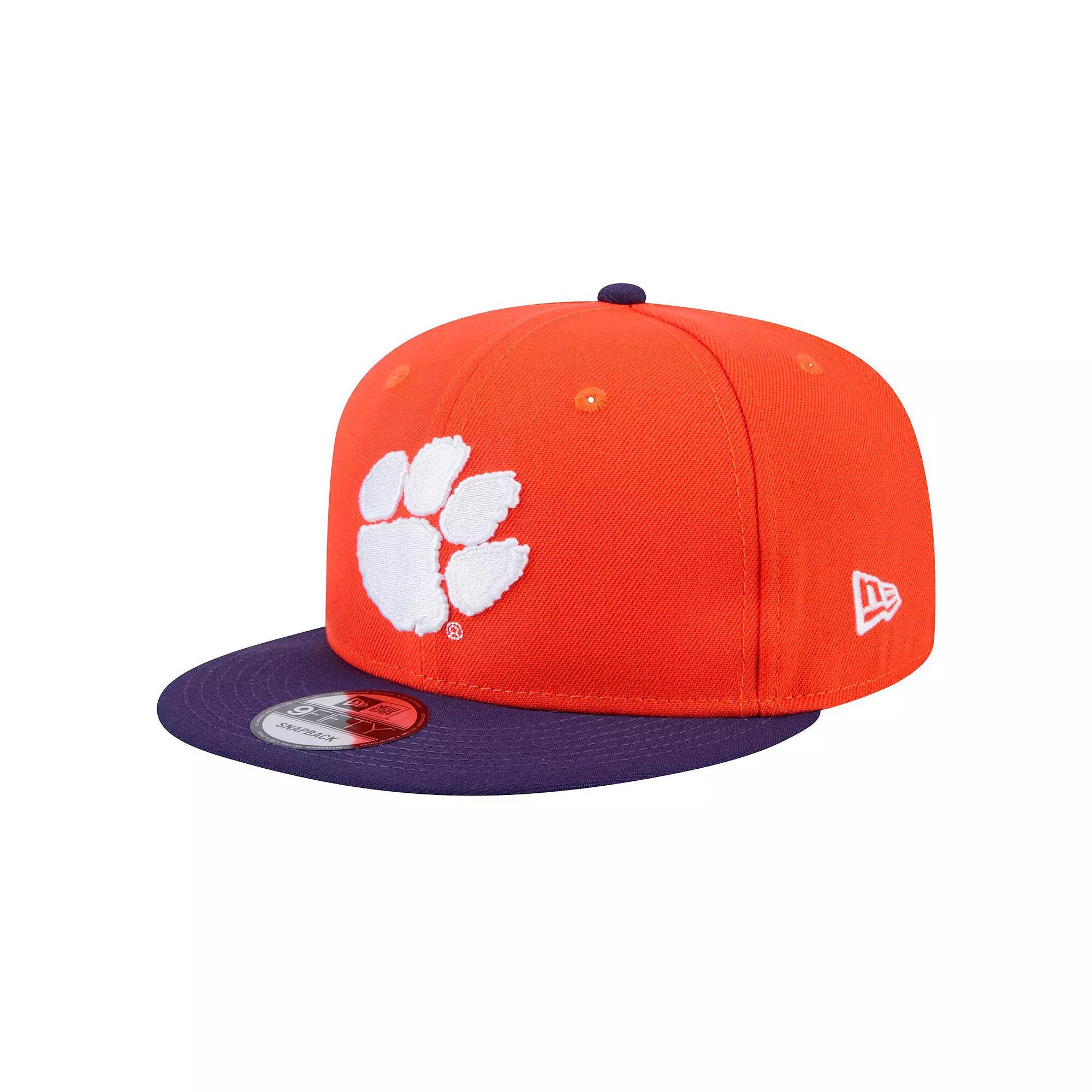 Men's New Era Orange Clemson Tigers Two-Tone 9FIFTY Snapback Hat Product Image