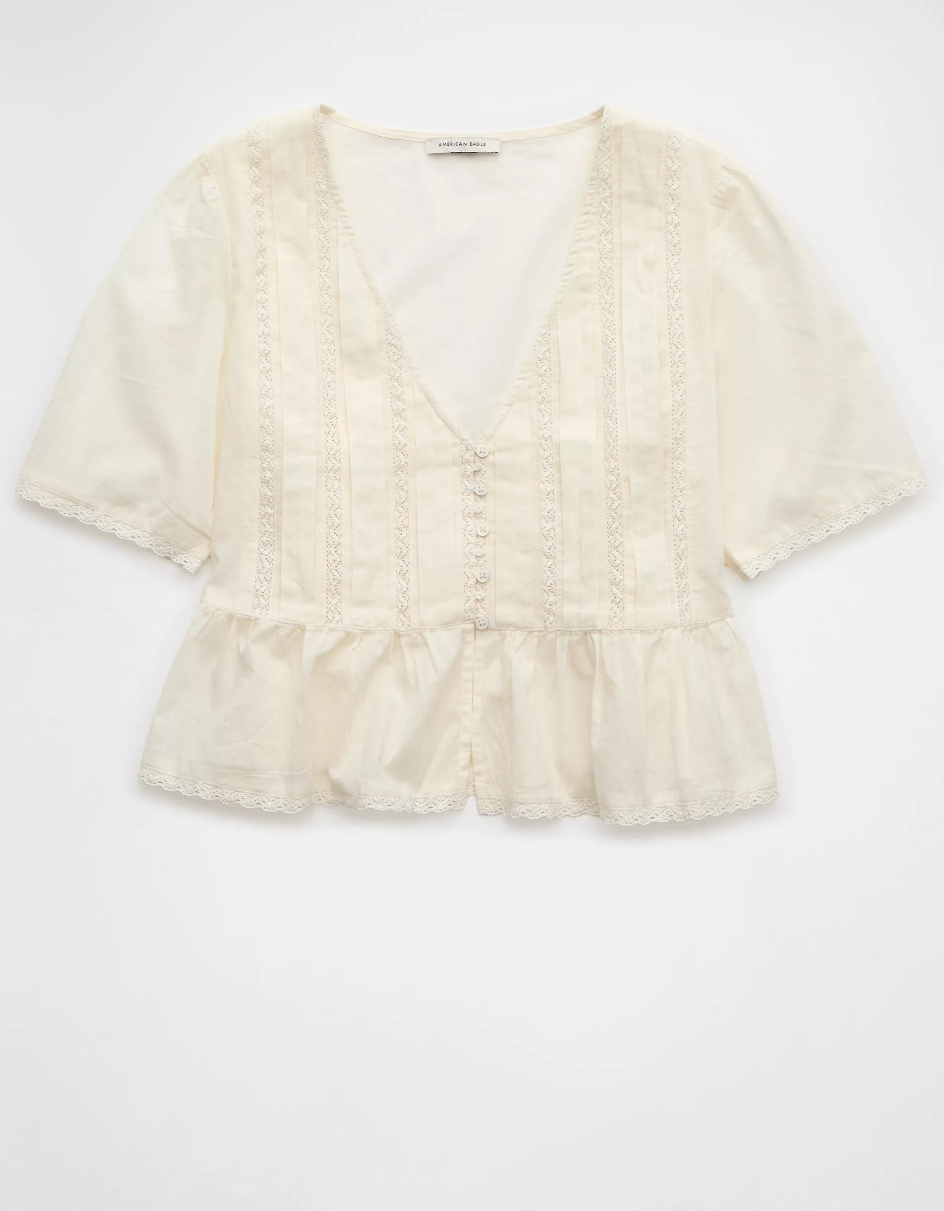 AE V-Neck Lace Blouse Product Image