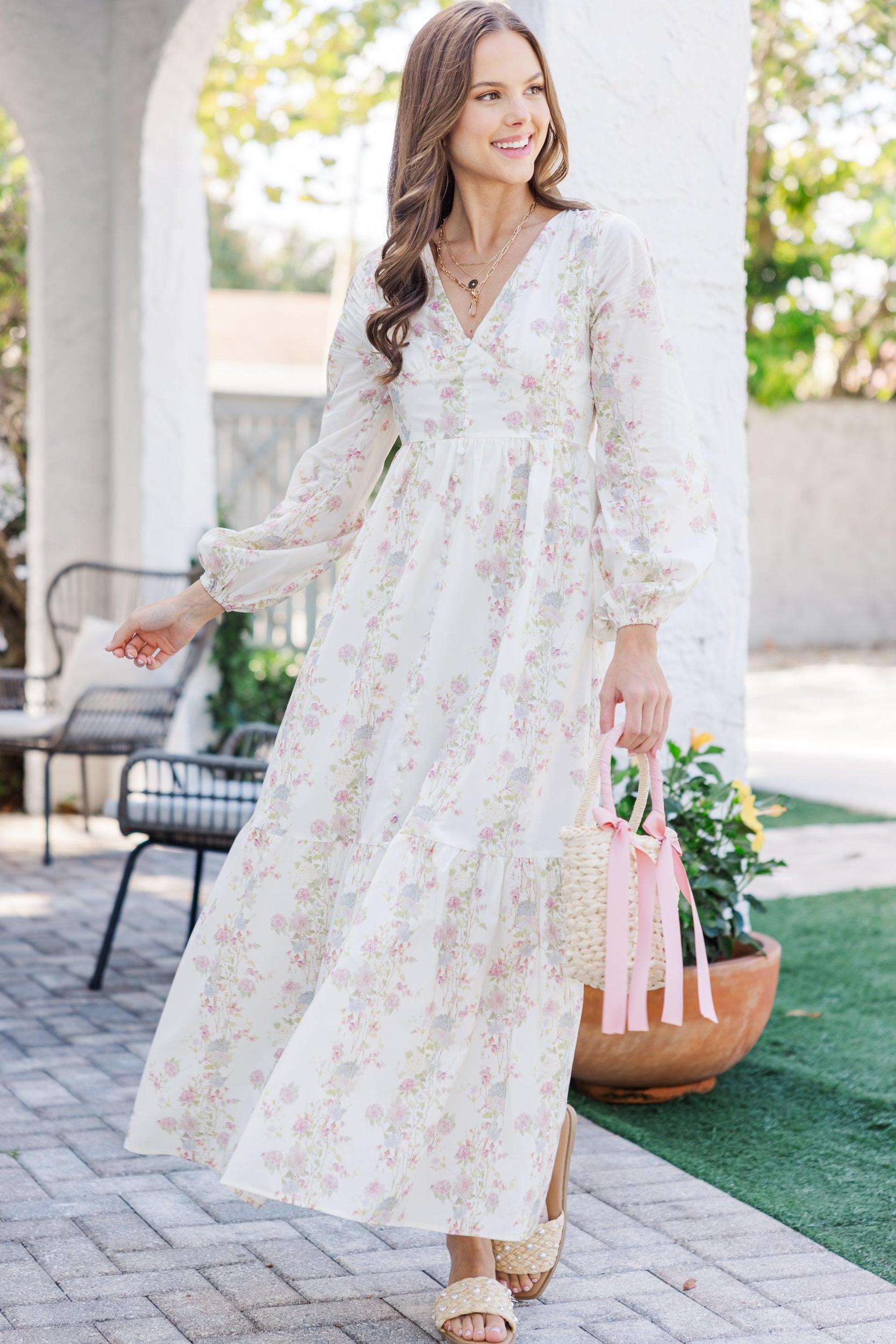 The Inspiration Cream Floral Maxi Dress Female Product Image
