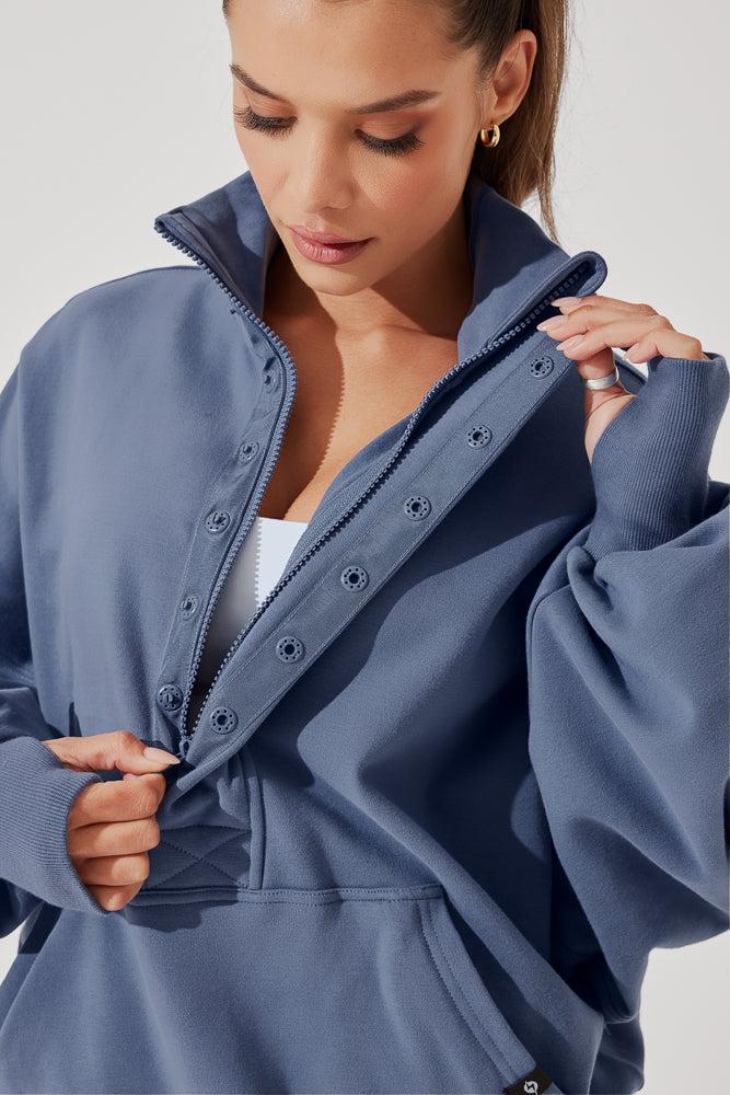 Ooey Gooey Half Zip Sweater - Almond Milk Product Image