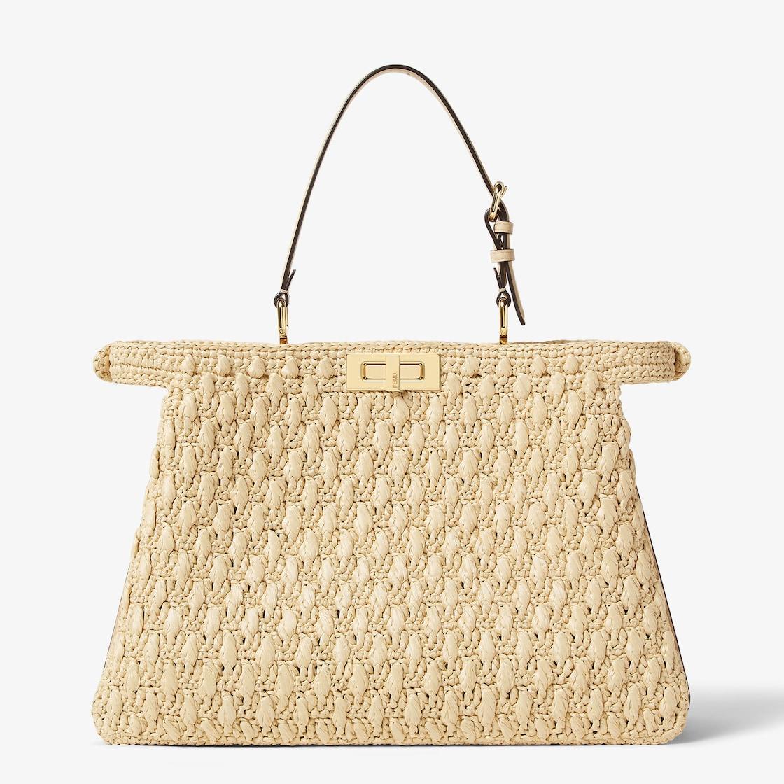 Peekaboo Soft LargeBeige viscose fibre crochet bag Product Image