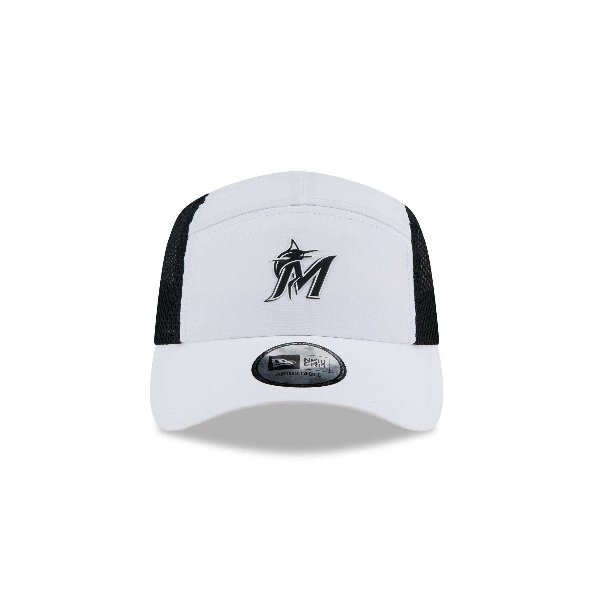 Miami Marlins White Poly Runner Adjustable Hat Male Product Image