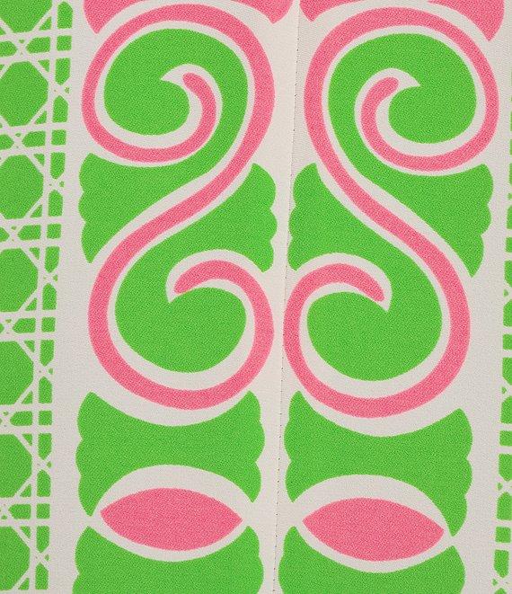 Trina Turk Riggs Woven Placed Print Crew Neck Short Sleeve Top Product Image