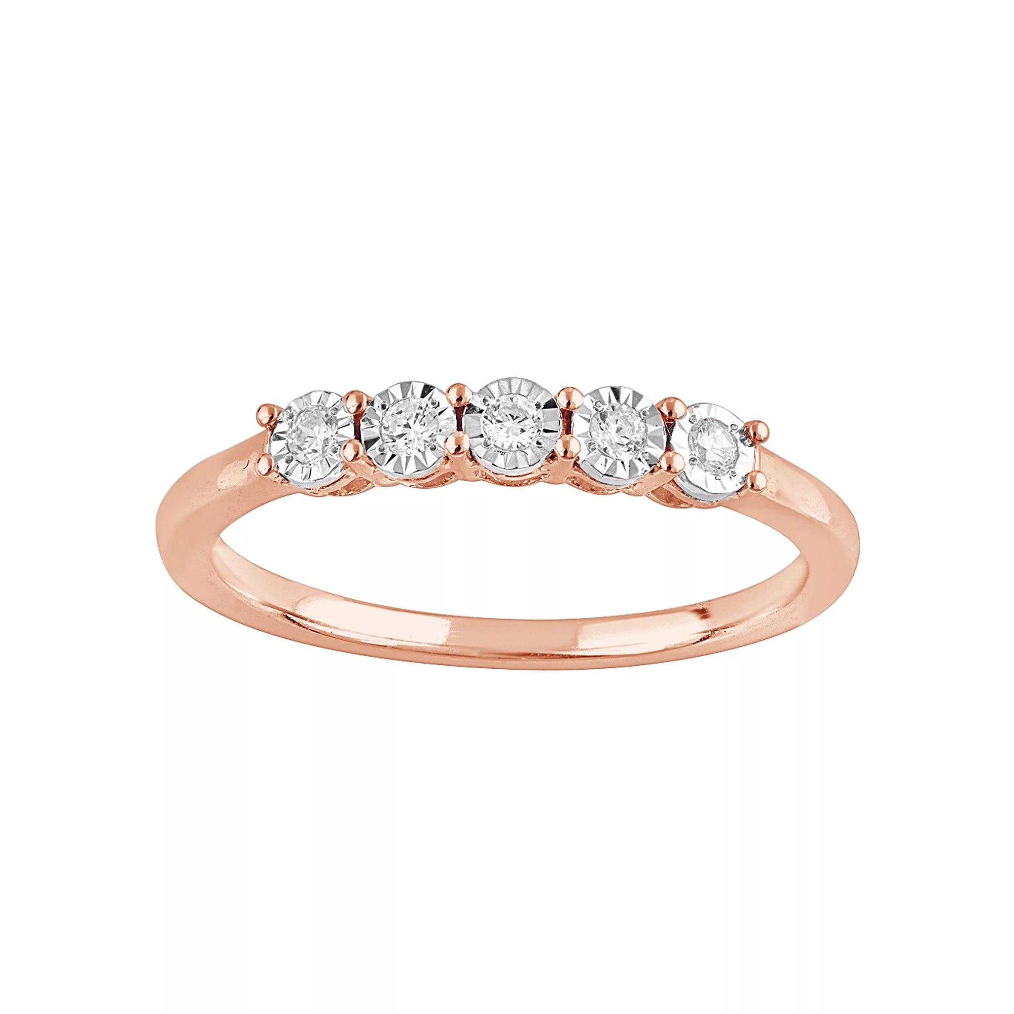 Diamond Brilliance 1/10 Carat T.W. Lab-Grown Diamond Fashion Ring, Women's, Size: 9, Pink Tone Product Image