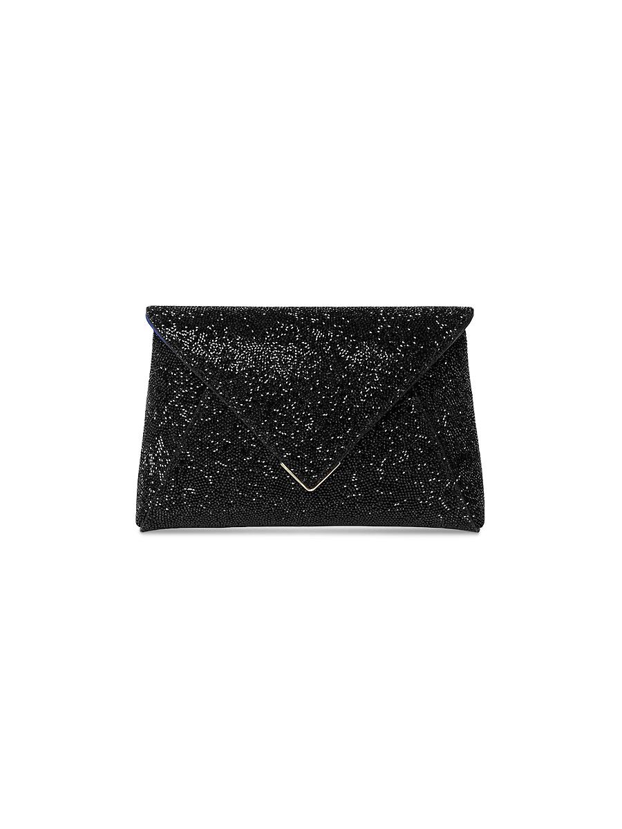 Womens Lee Pouchet Small Swarovski Rock Crystal with Gold Hardware Product Image