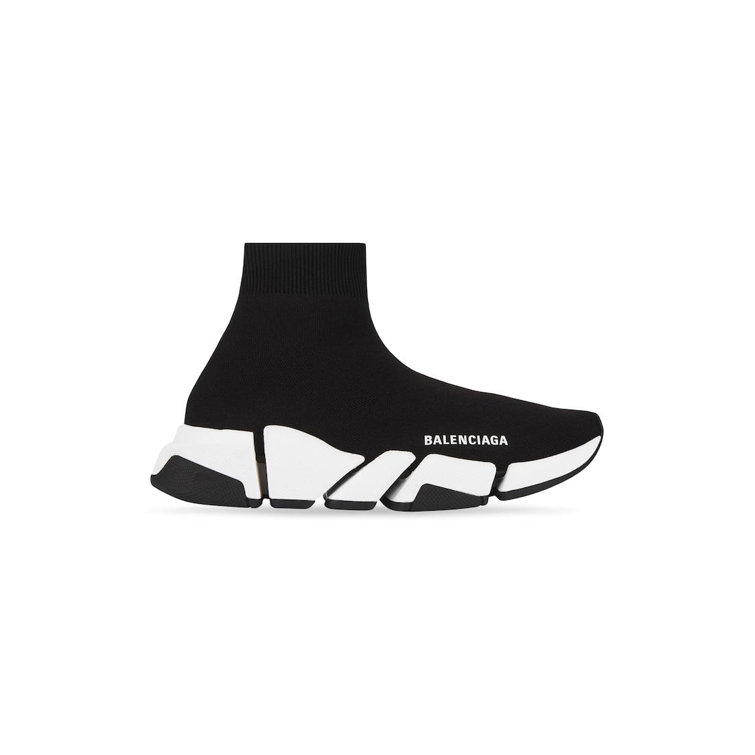 Women's Speed 2.0 Recycled Knit Sneaker With Bicolor Sole in Black/white Product Image