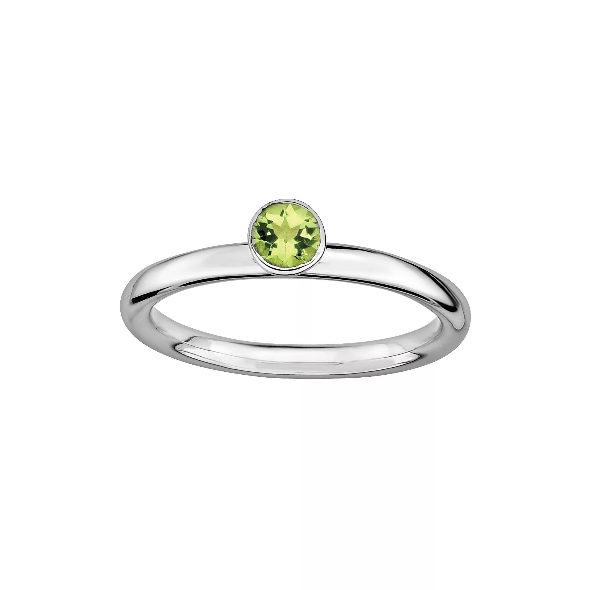Stacks & Stones Sterling Silver Peridot Stack Ring, Women's, Size: 5 Product Image